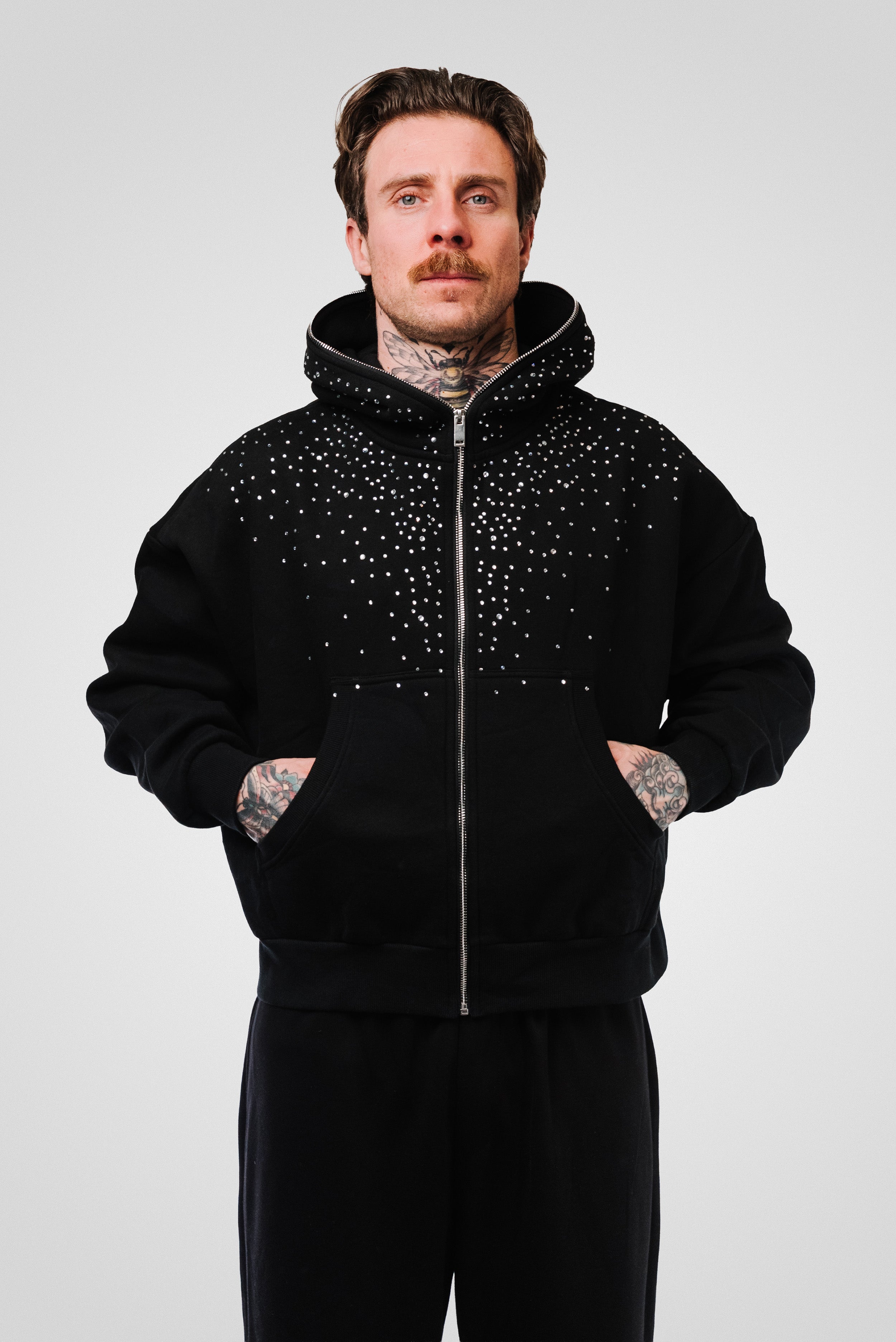 GLITTER MOON FULL ZIP HOODIE - TheDoubleE