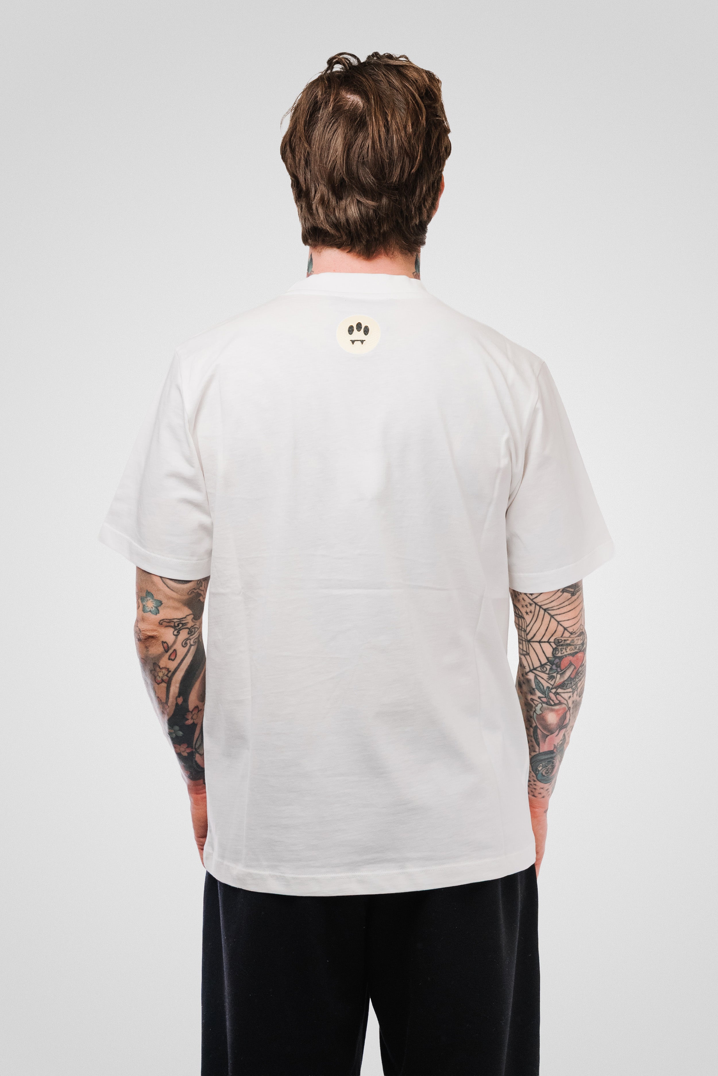 LOGO NECK JERSEY TEE WHITE UNISEX - Barrow