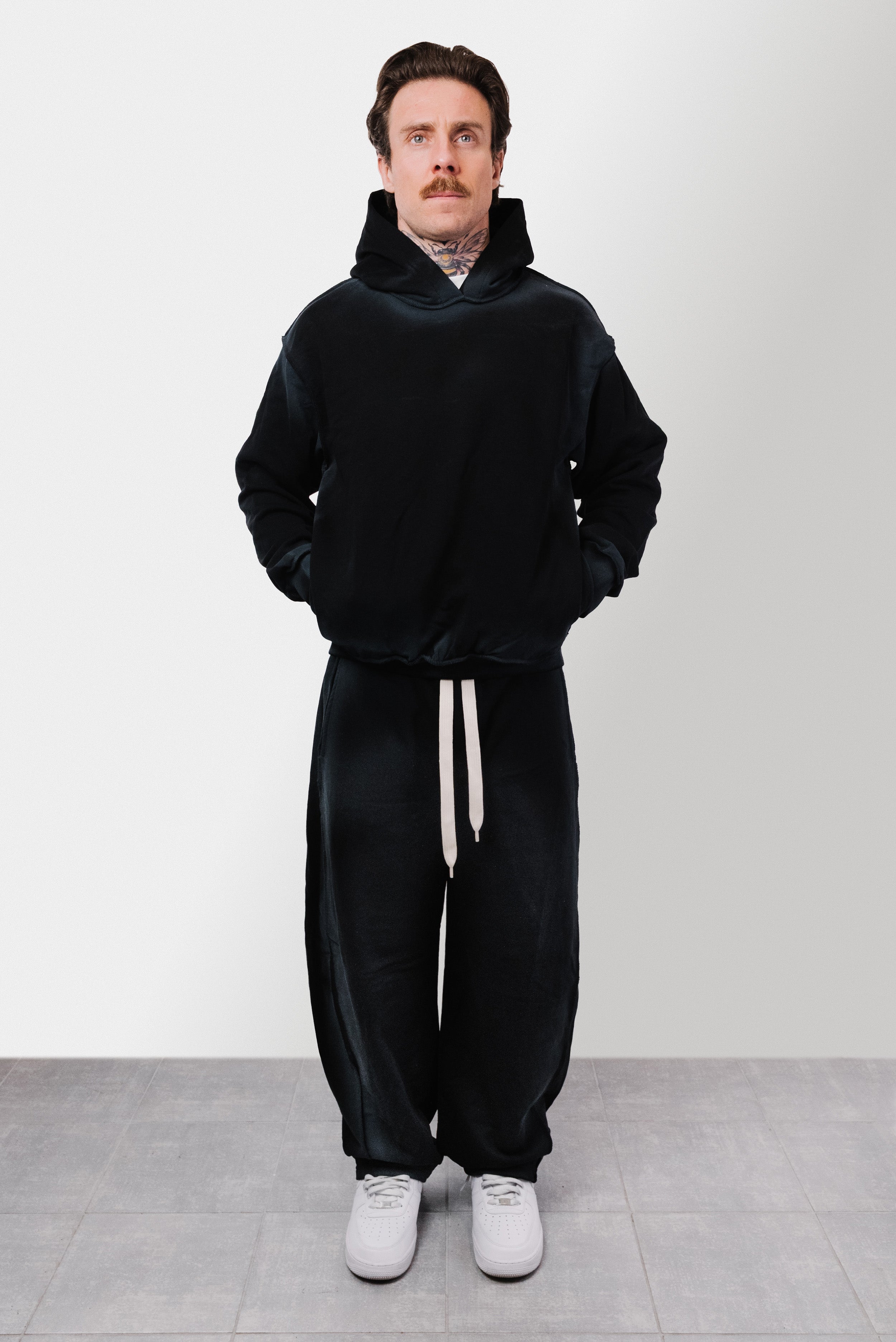 RUINED WASHED TRACKSUITS BLACK - Shoebuya Design