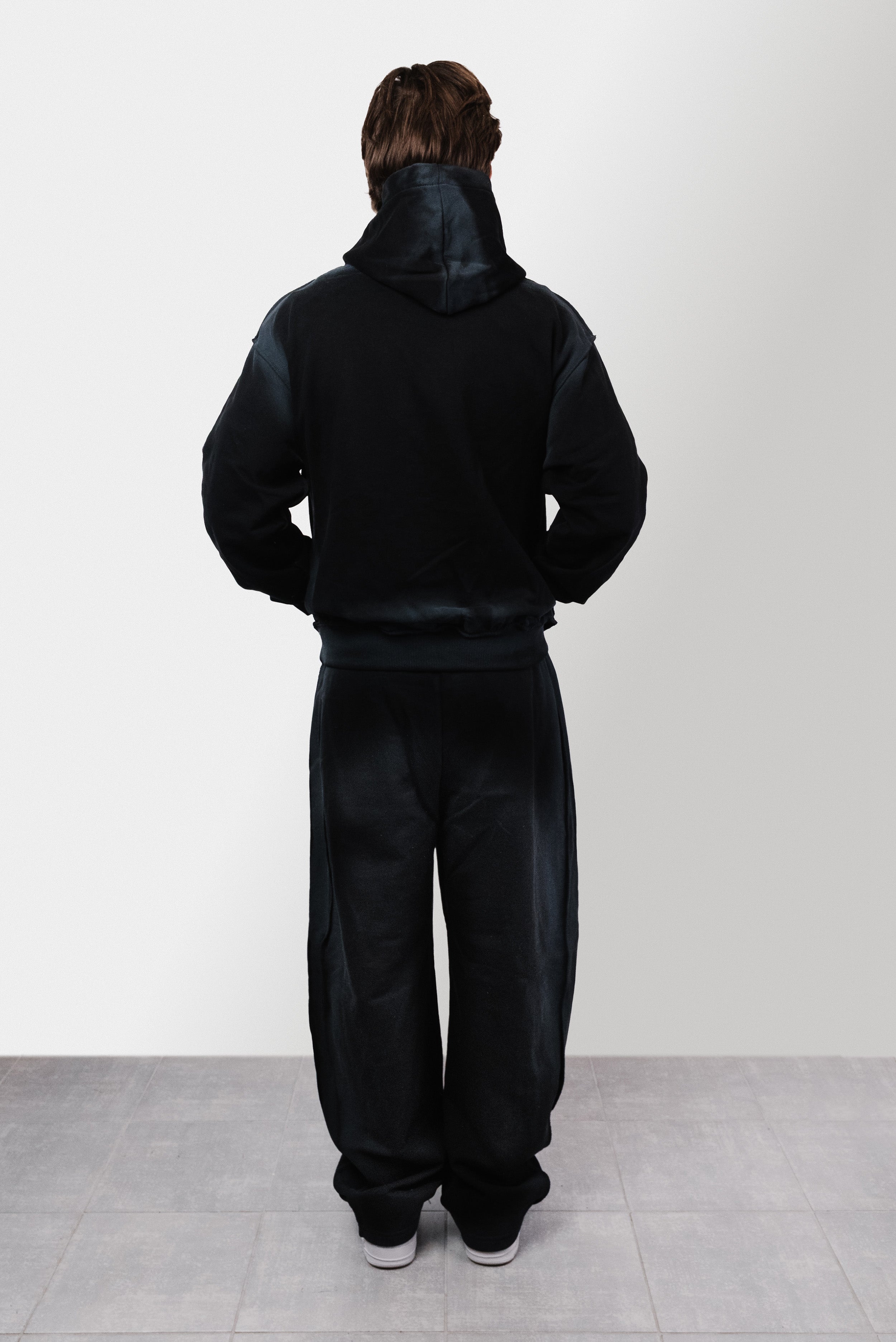RUINED WASHED TRACKSUITS BLACK - Shoebuya Design