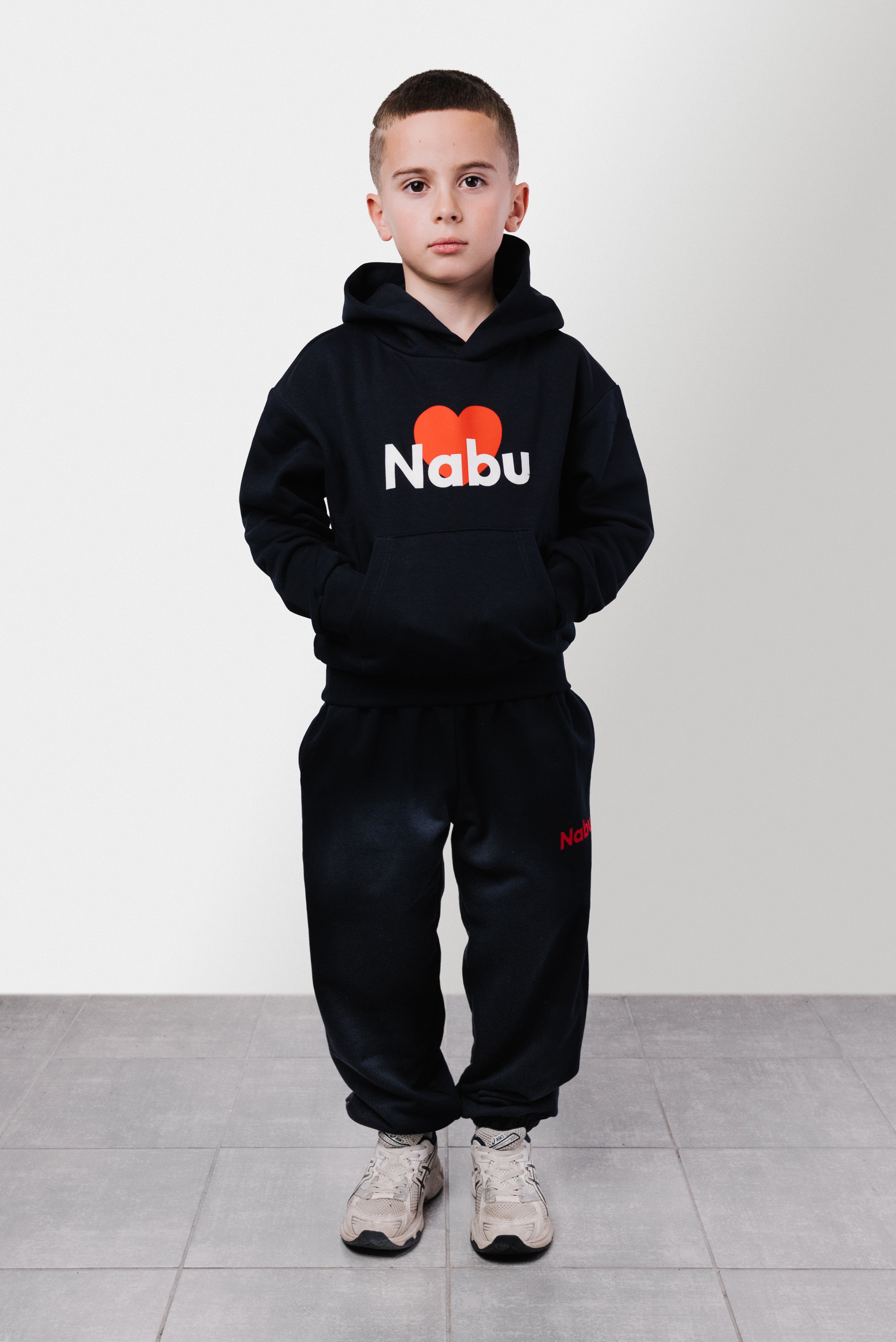 HOODIE BLUE HEART RED BABY - Nabu Brand