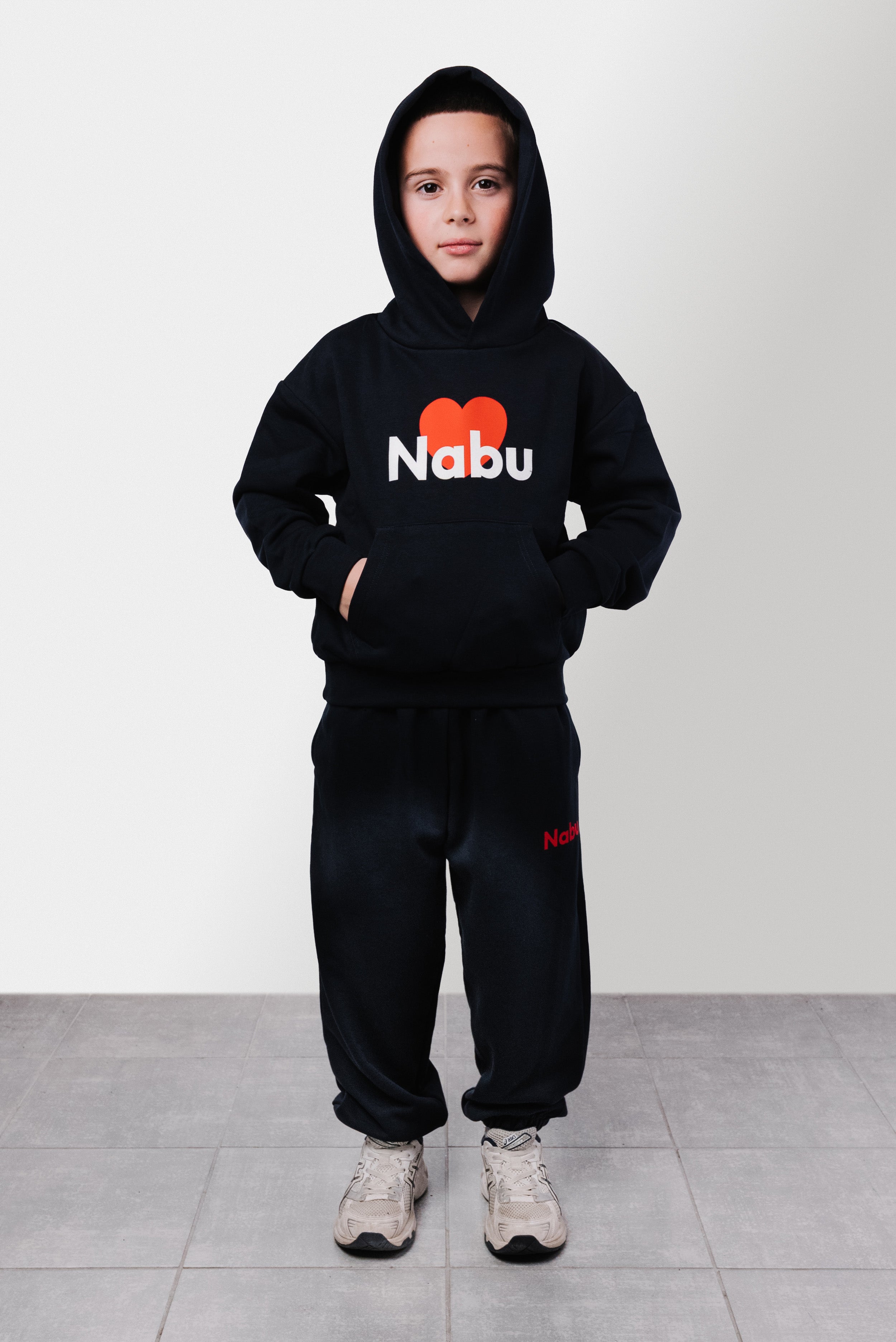 HOODIE BLUE HEART RED BABY - Nabu Brand