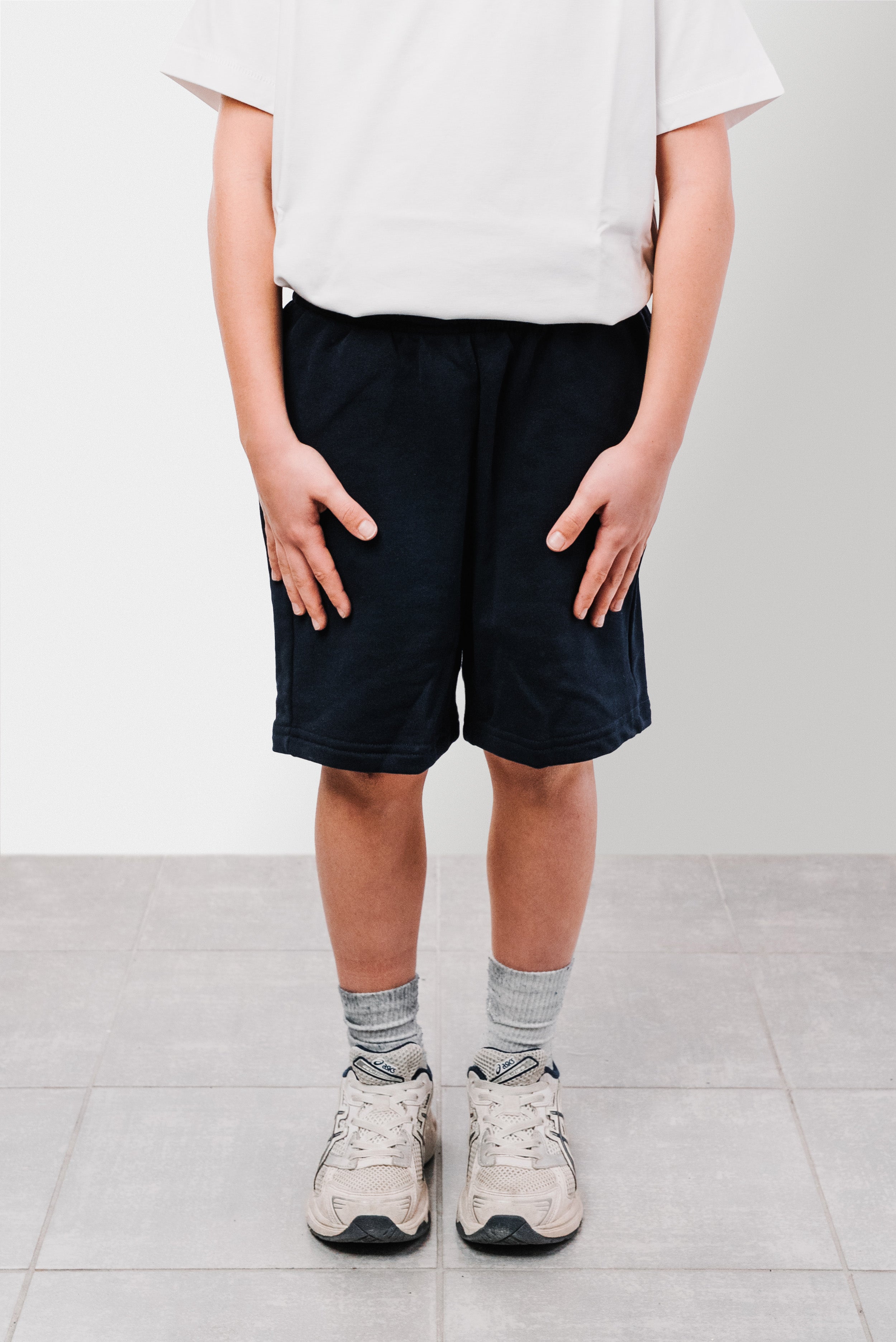 SHORTS BLUE LOGO WHITE BABY - Nabu Brand