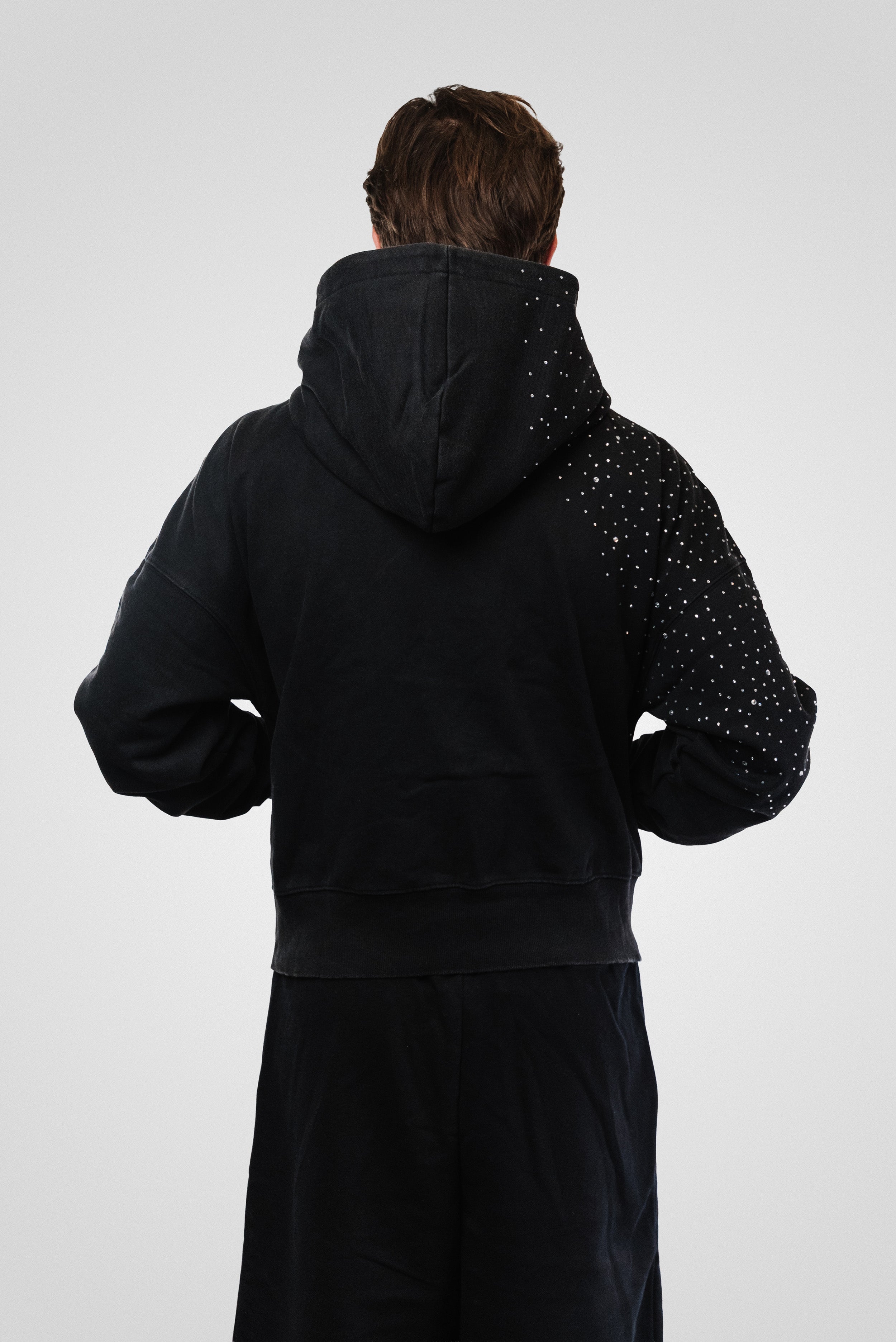 E GLITTER LOGO ZIP HOODIE - TheDoubleE