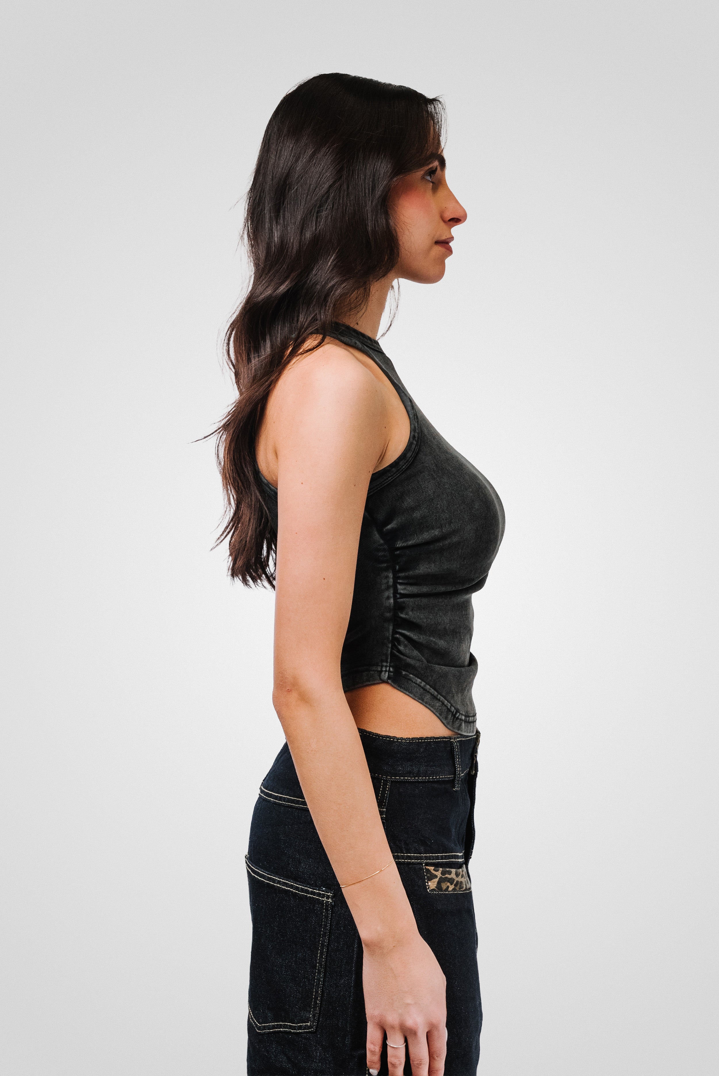 THE TANK TOP WOMEN WASHED BLACK - TheDoubleE