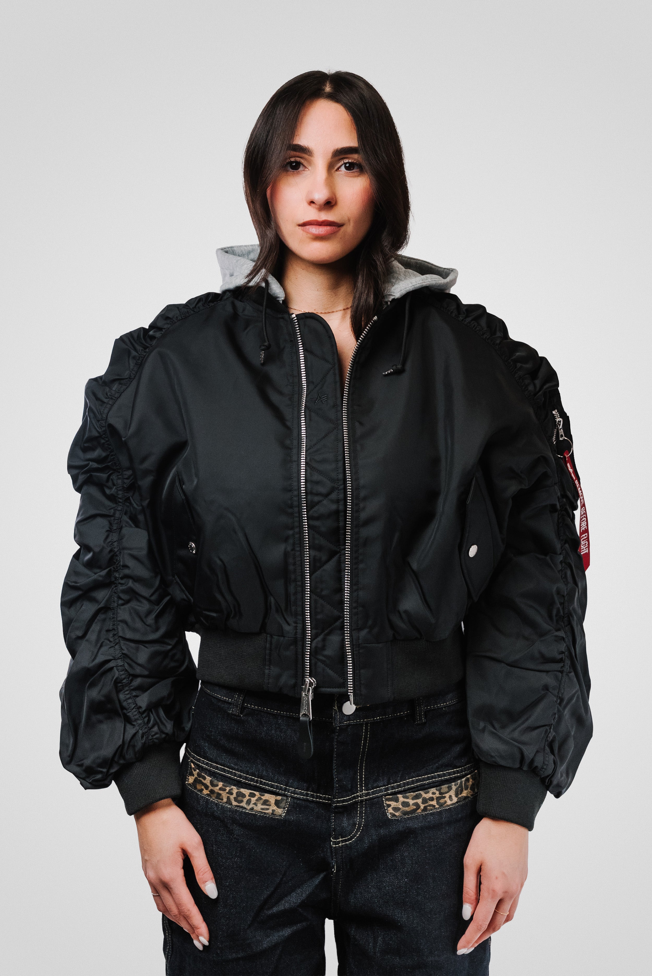 WOMEN HOODED BOMBER - Alpha Industries