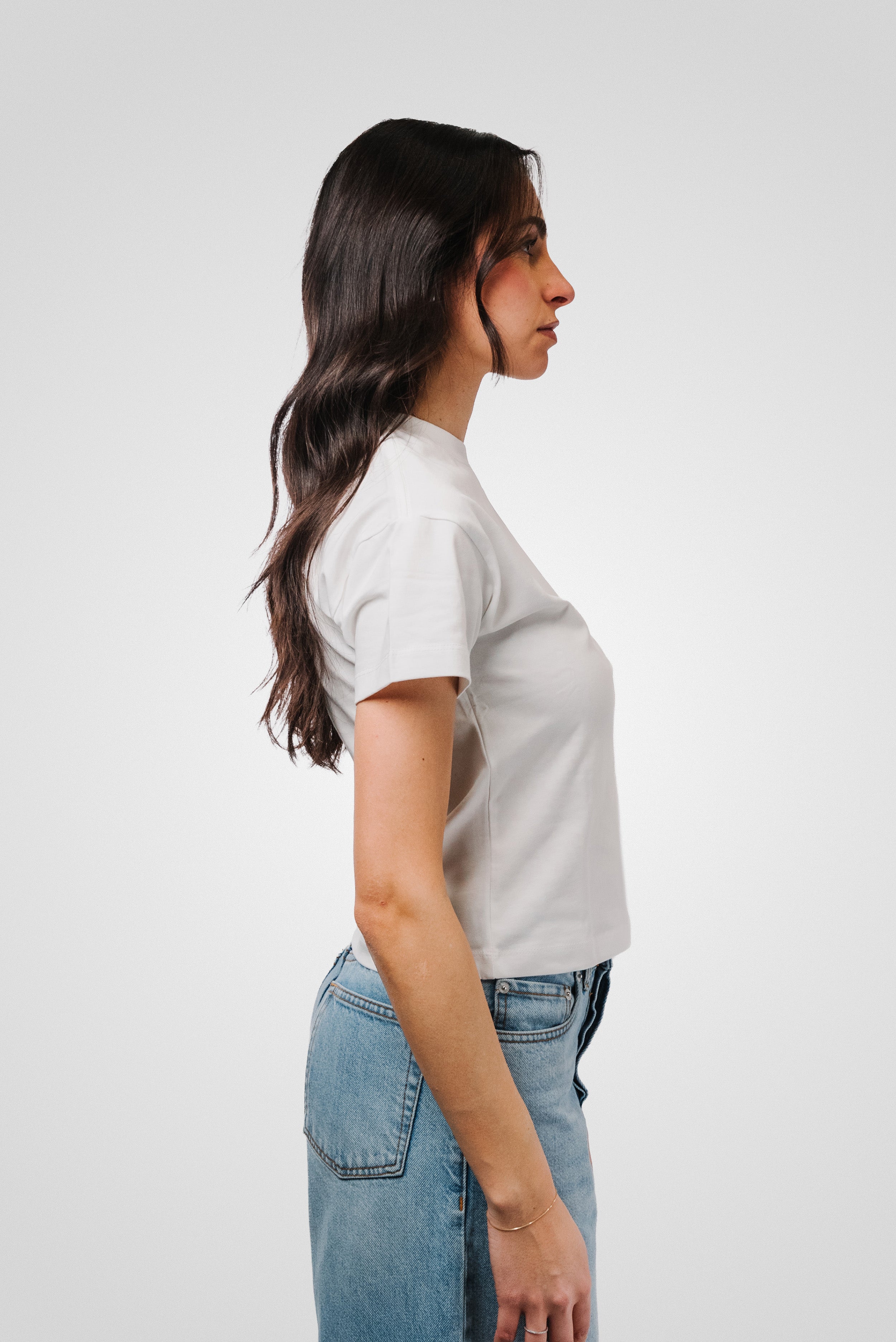 E LOGO WOMEN WHITE TEE - TheDoubleE