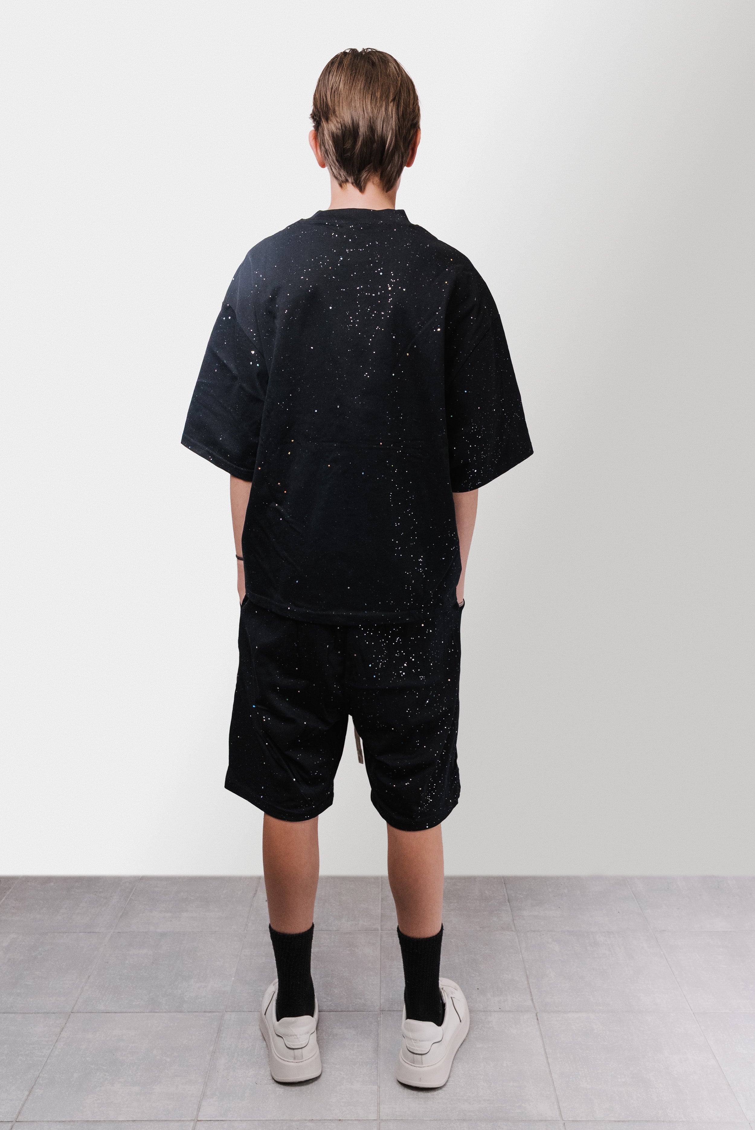 SHORT GLITTER TRACKSUIT BLACK - Replacement Brand