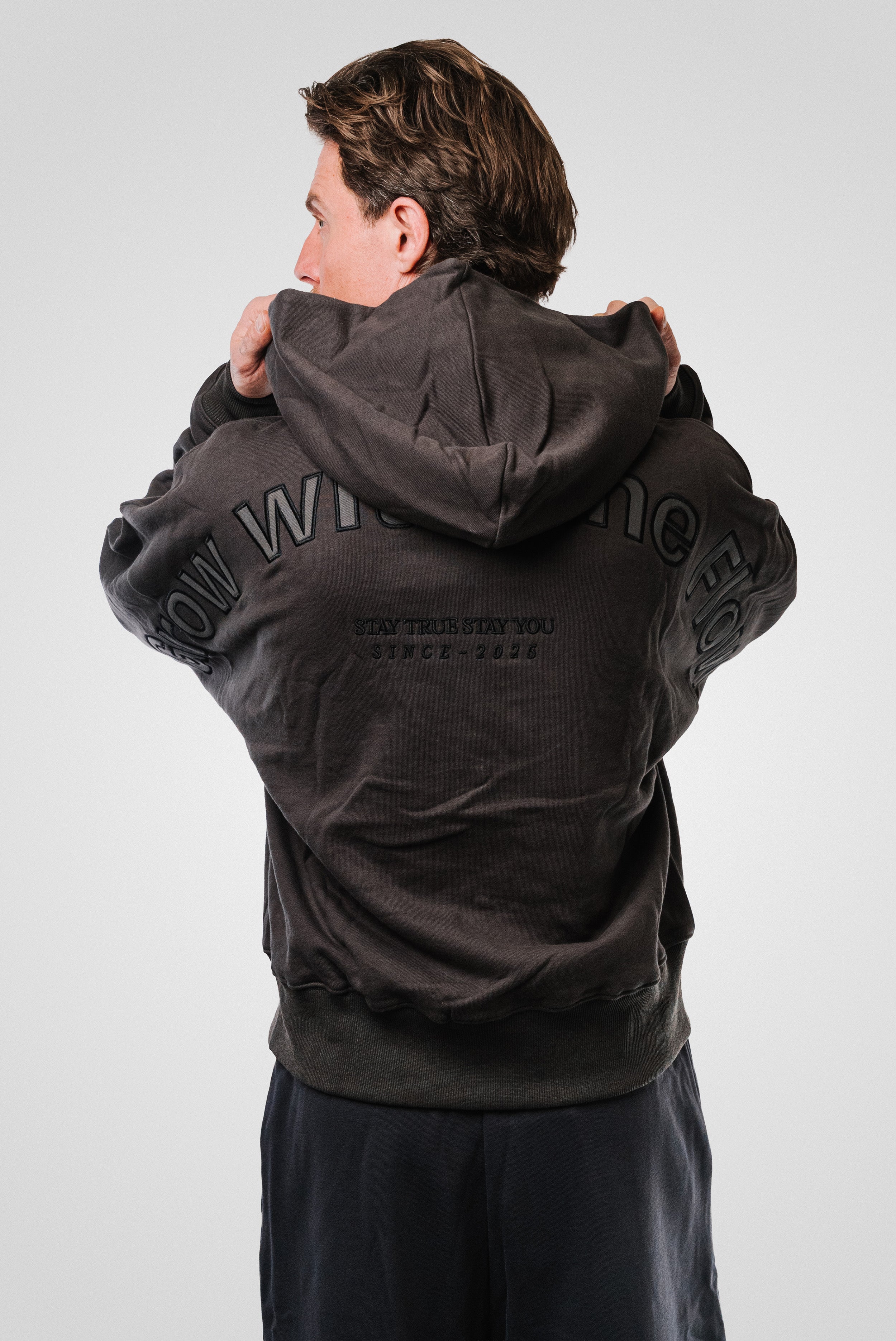 GWTF LOGO DARK GREY ZIP HOODIE - TheDoubleE