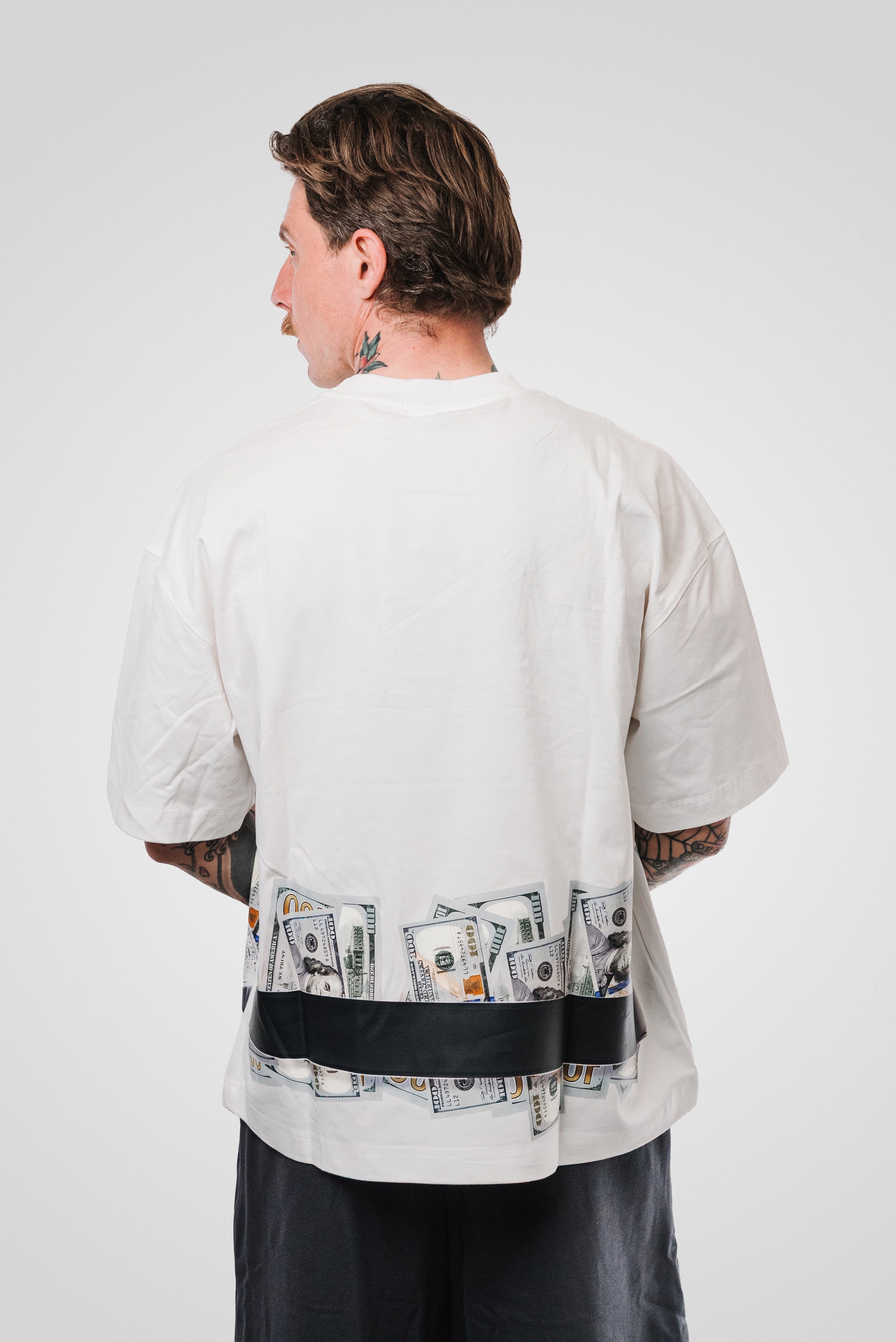 MONEY DOWN WHITE BOXY TEE - Noissey Brand