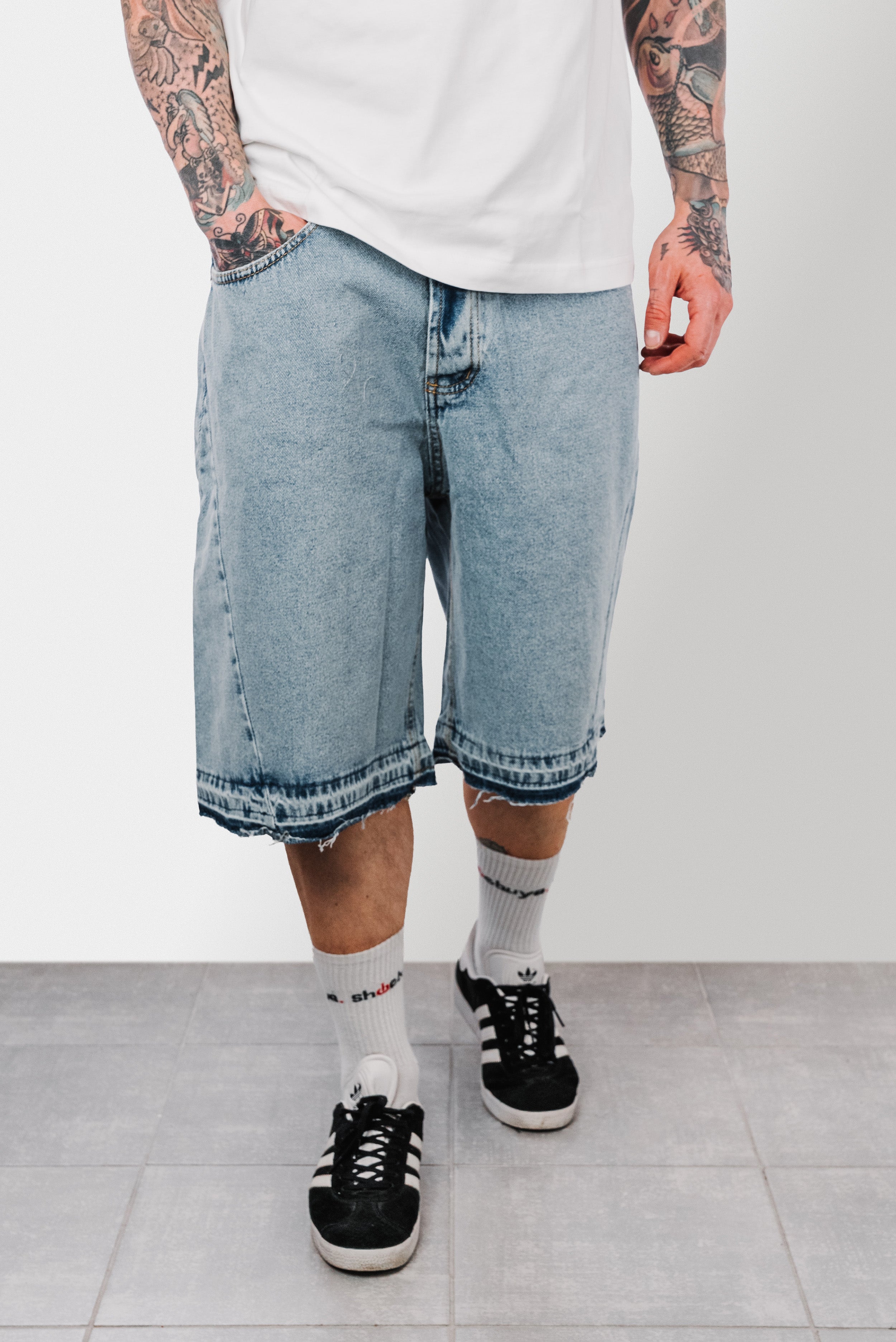 FLARE DENIM SHORTS BLU - Replacement Brand