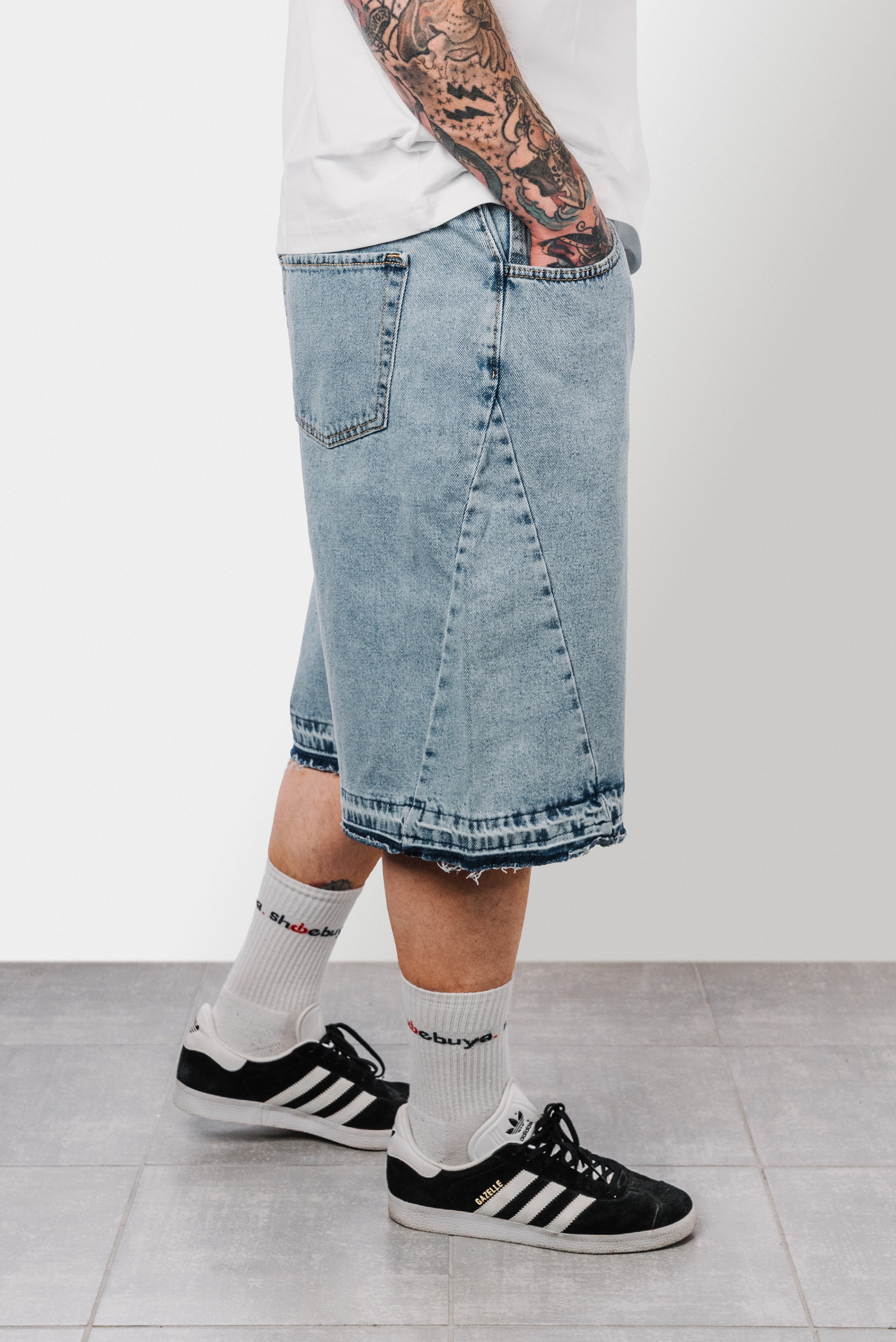 FLARE DENIM SHORTS BLU - Replacement Brand