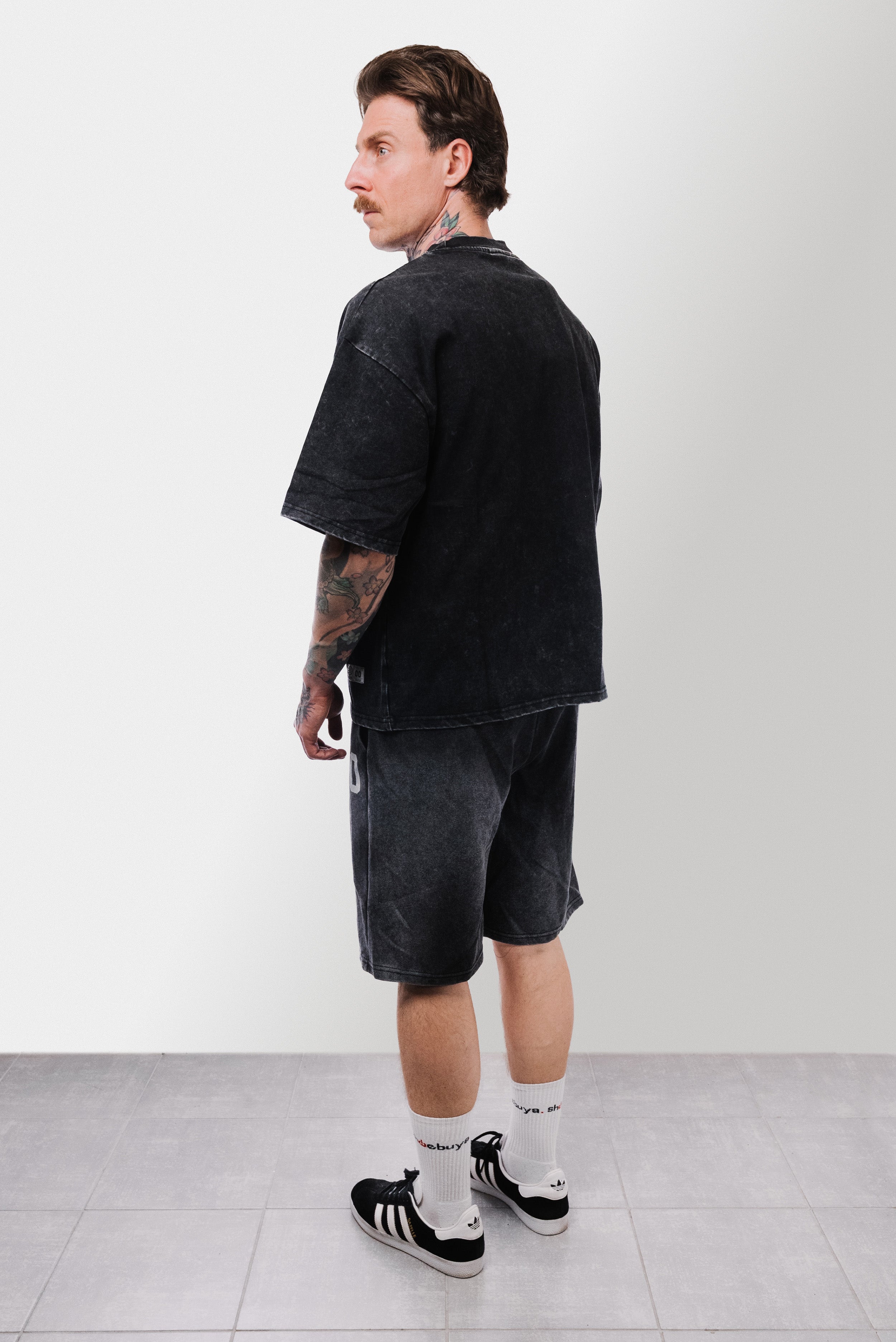 DOUBLE ZERO WASHED GREY SHORT TRACKSUIT - Replacement Brand