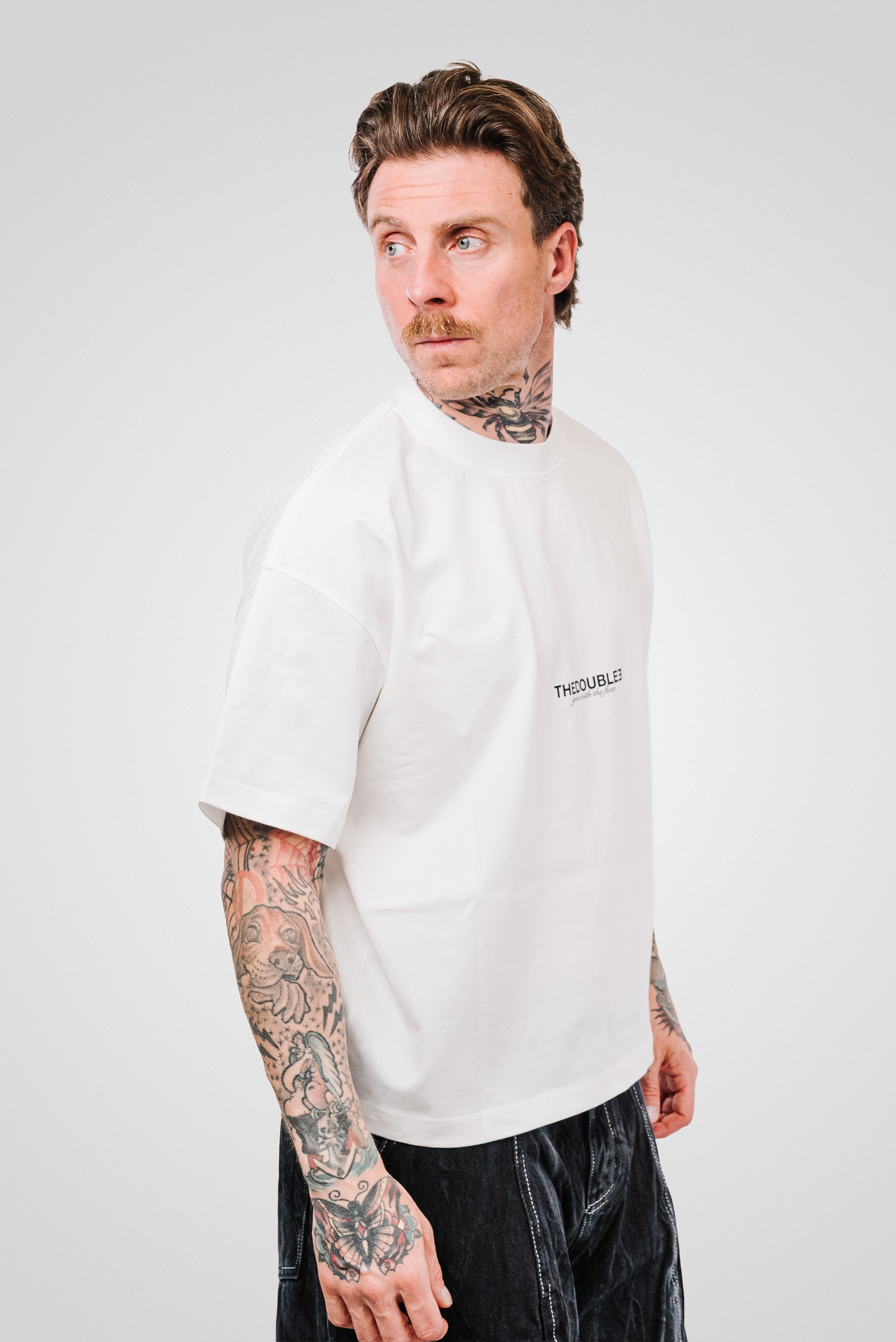 CREATE WHITE BOXY TEE- TheDoubleE