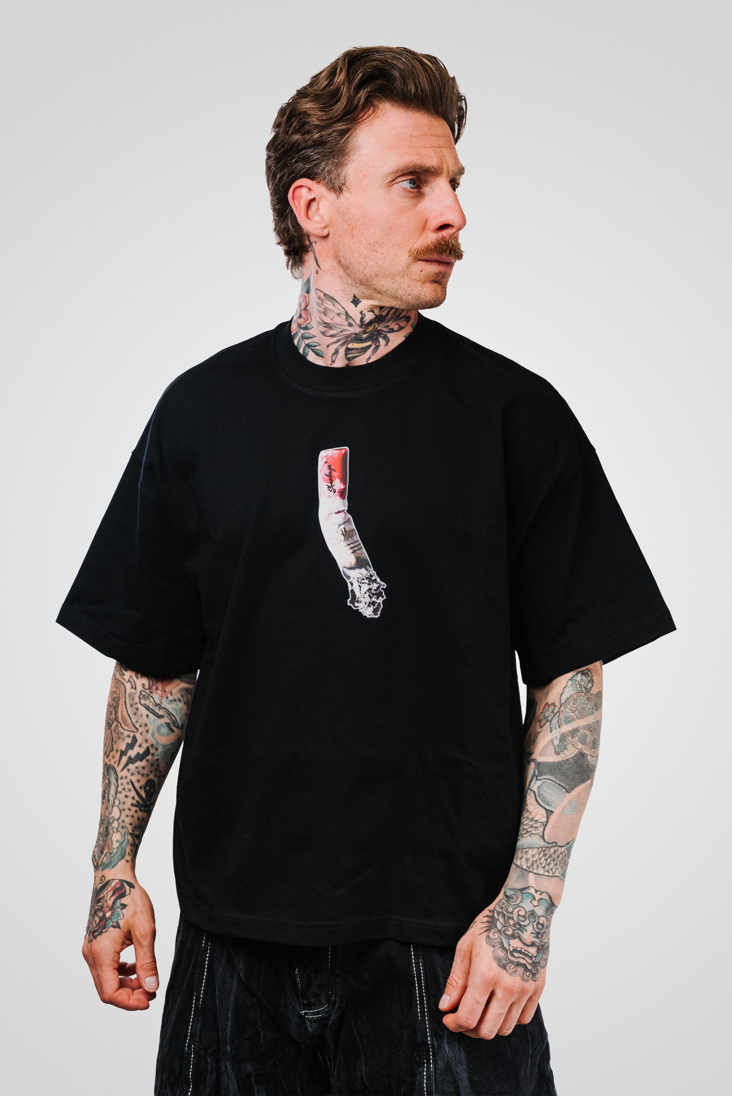PINK PAINA BLACK TEE - Hangover Brand