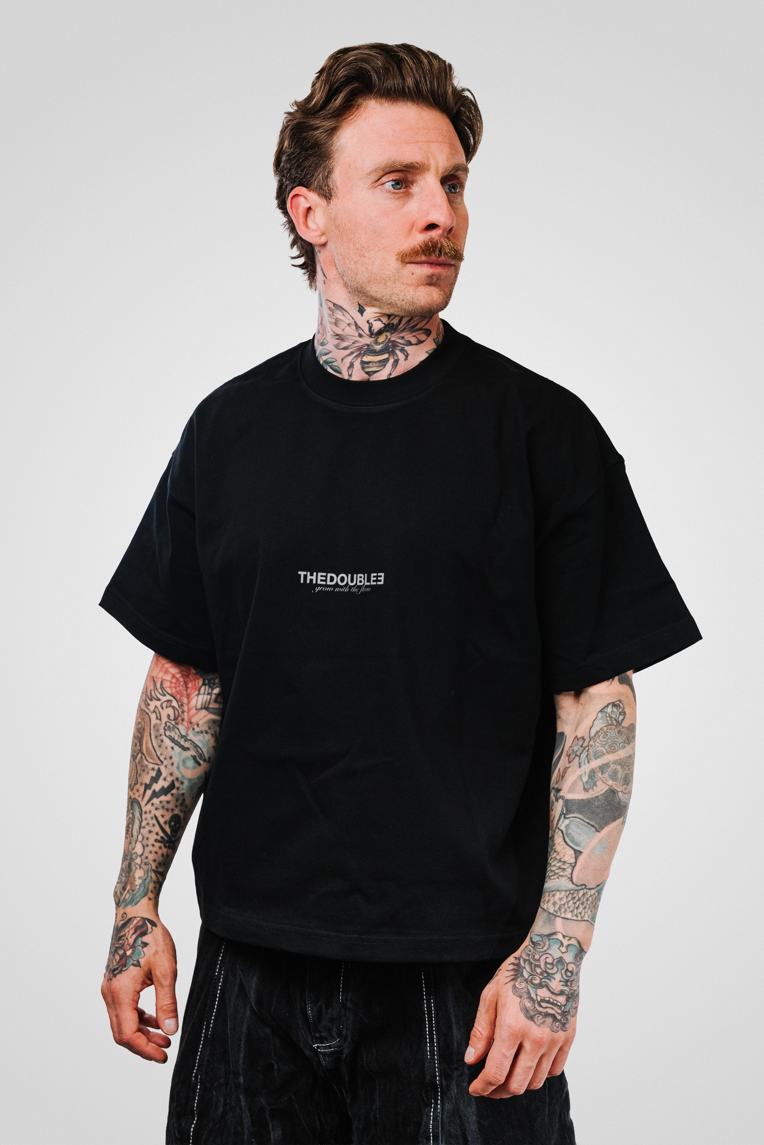 GHOST BOXY TEE BLACK - TheDoubleE