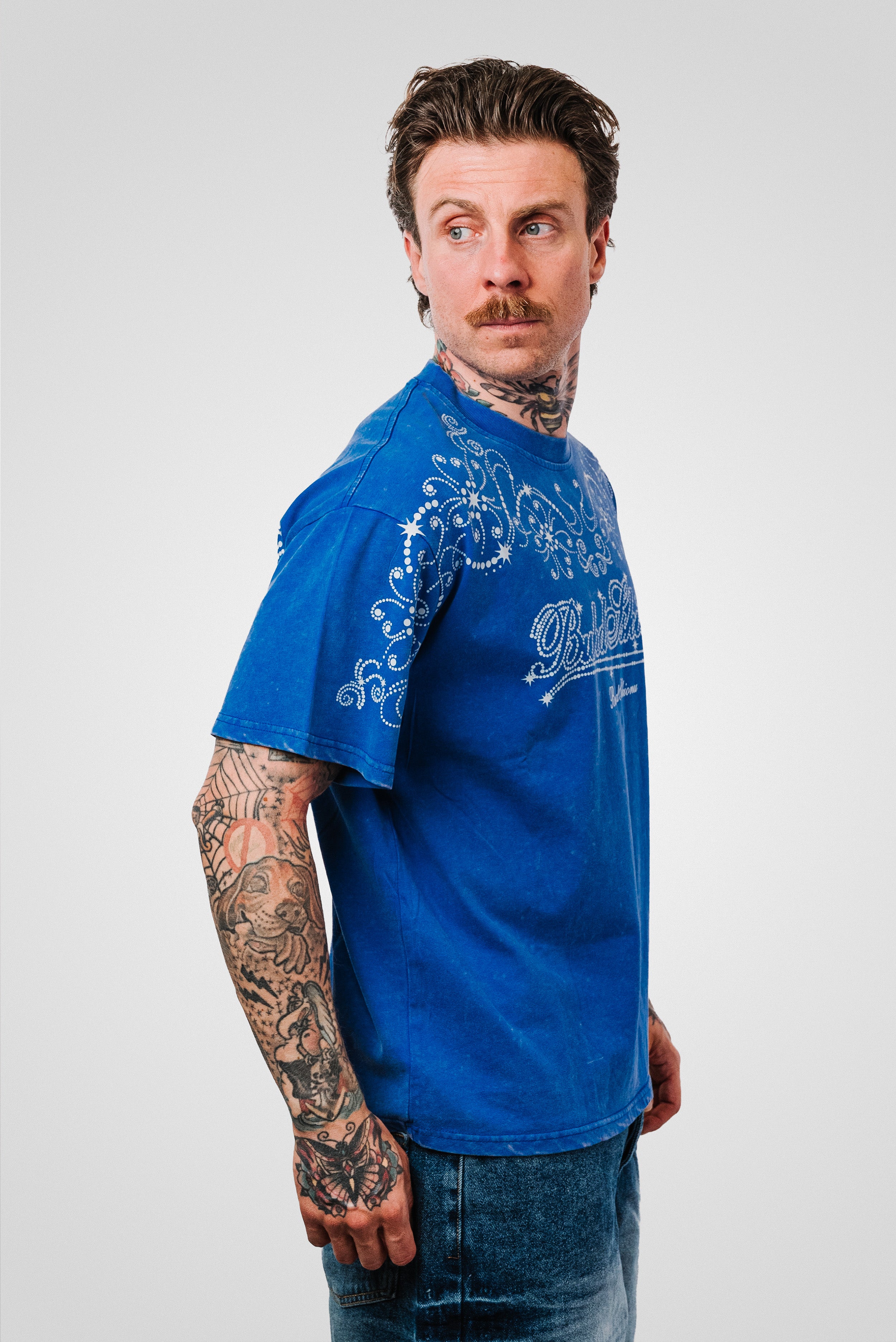 BLUE BANDANA TEE - Shoebuya Design