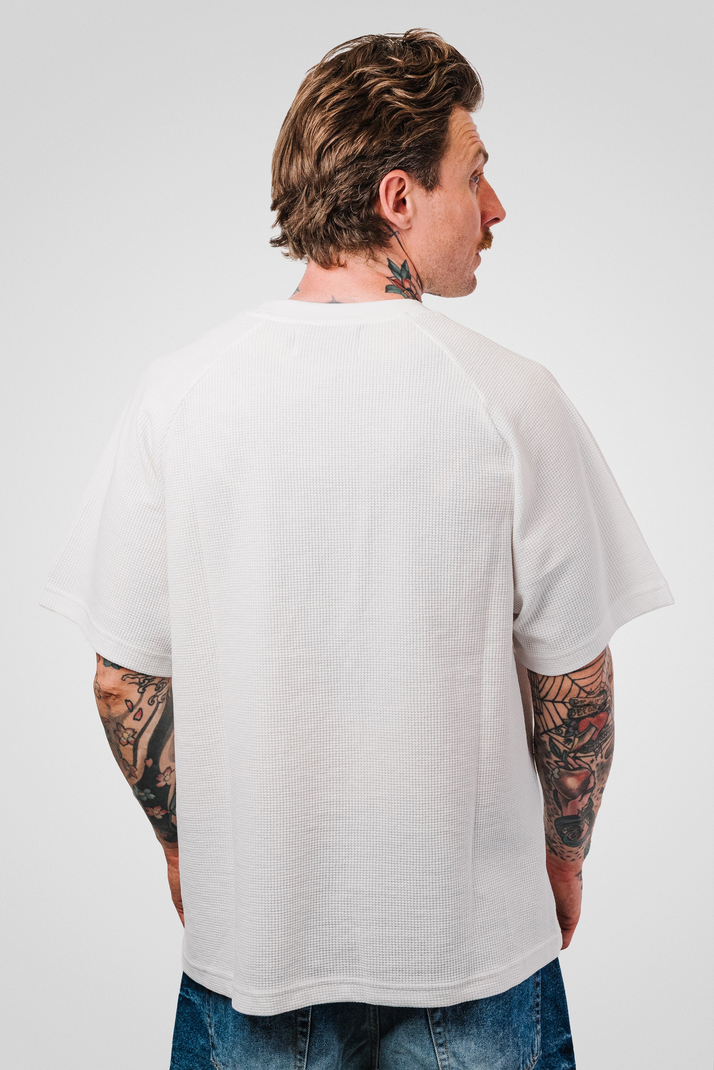 SKELETON PINK WAFFLE TEE WHITE - Shoebuya Design