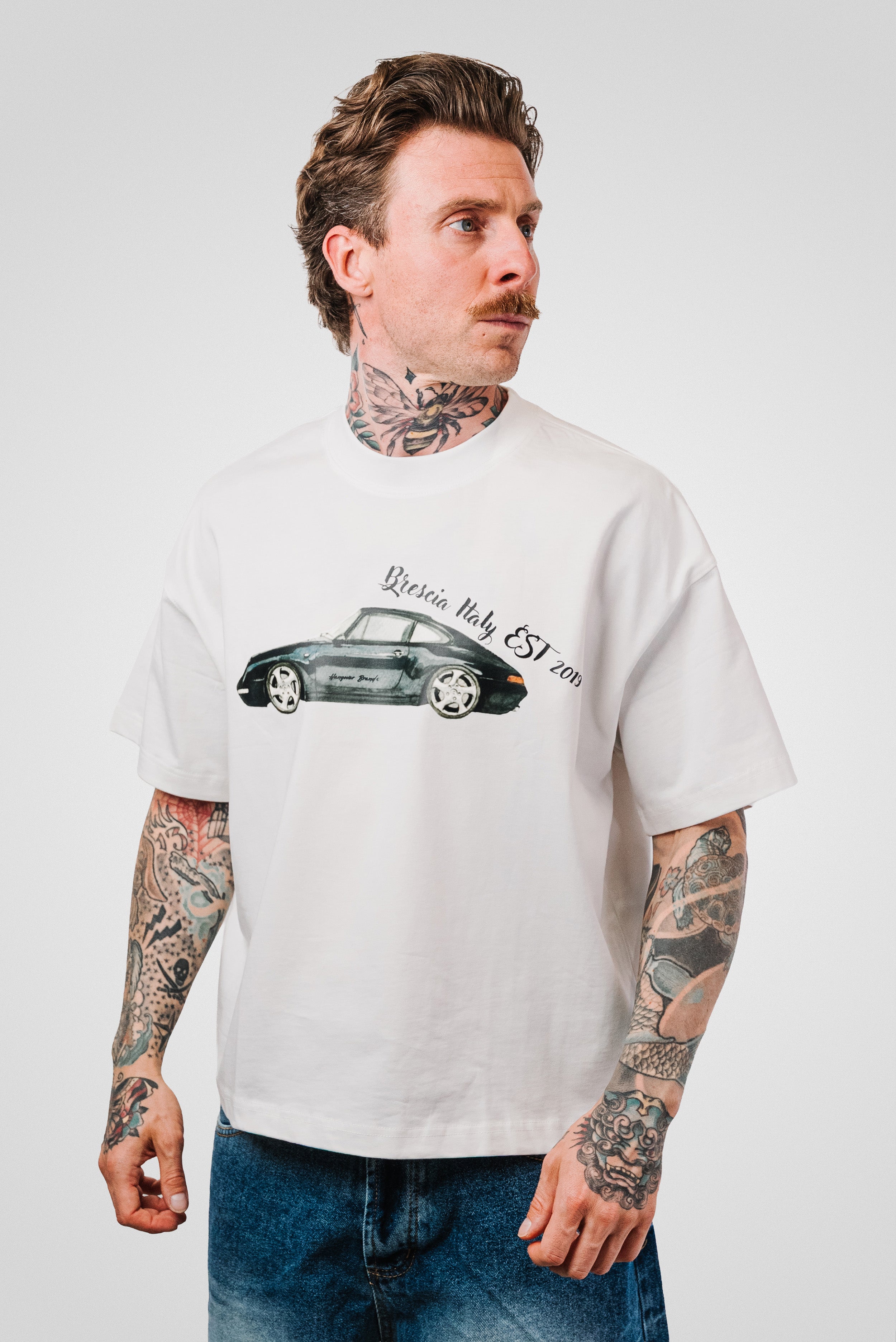 PORSCHE WHITE TEE - Hangover Brand