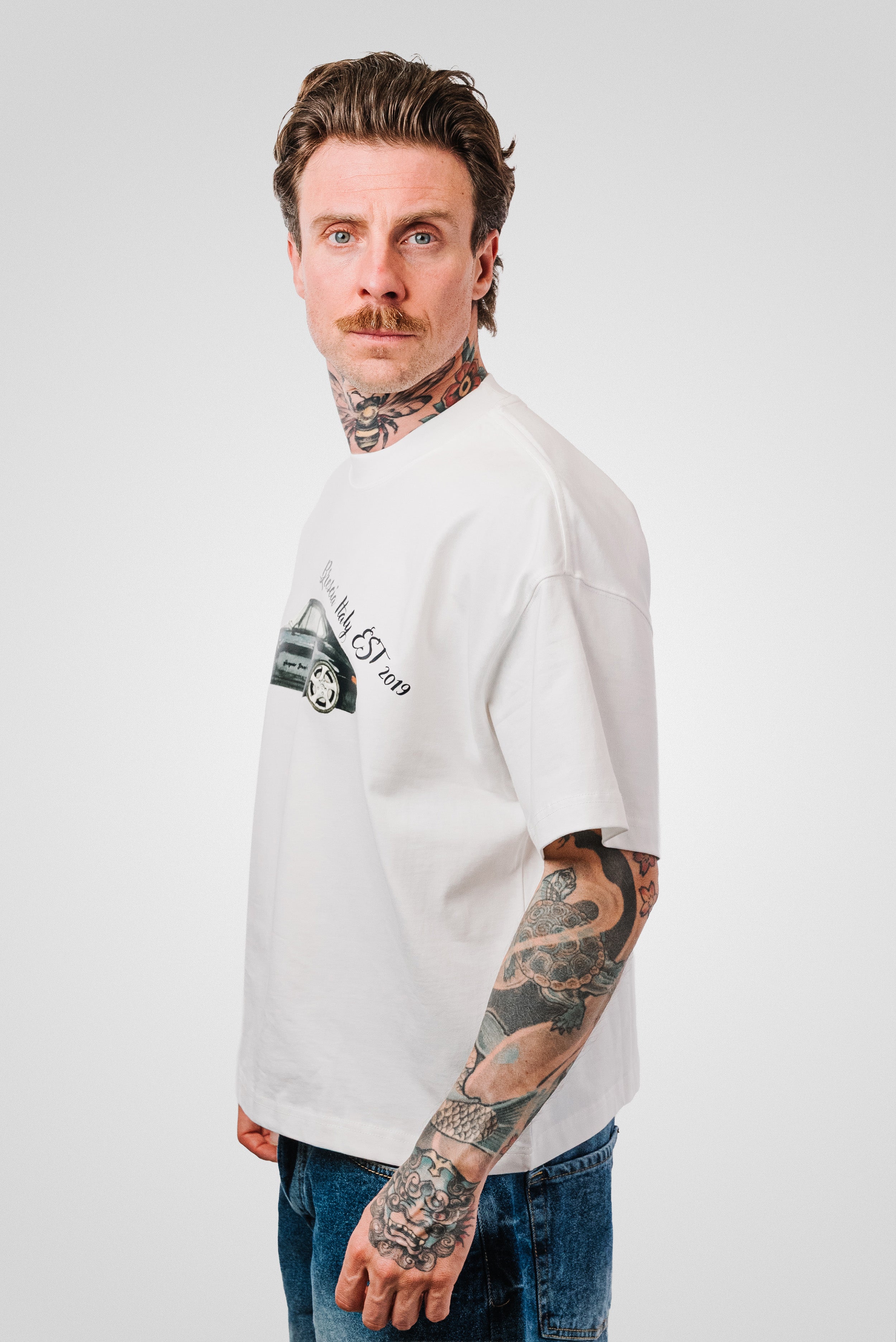 PORSCHE WHITE TEE - Hangover Brand