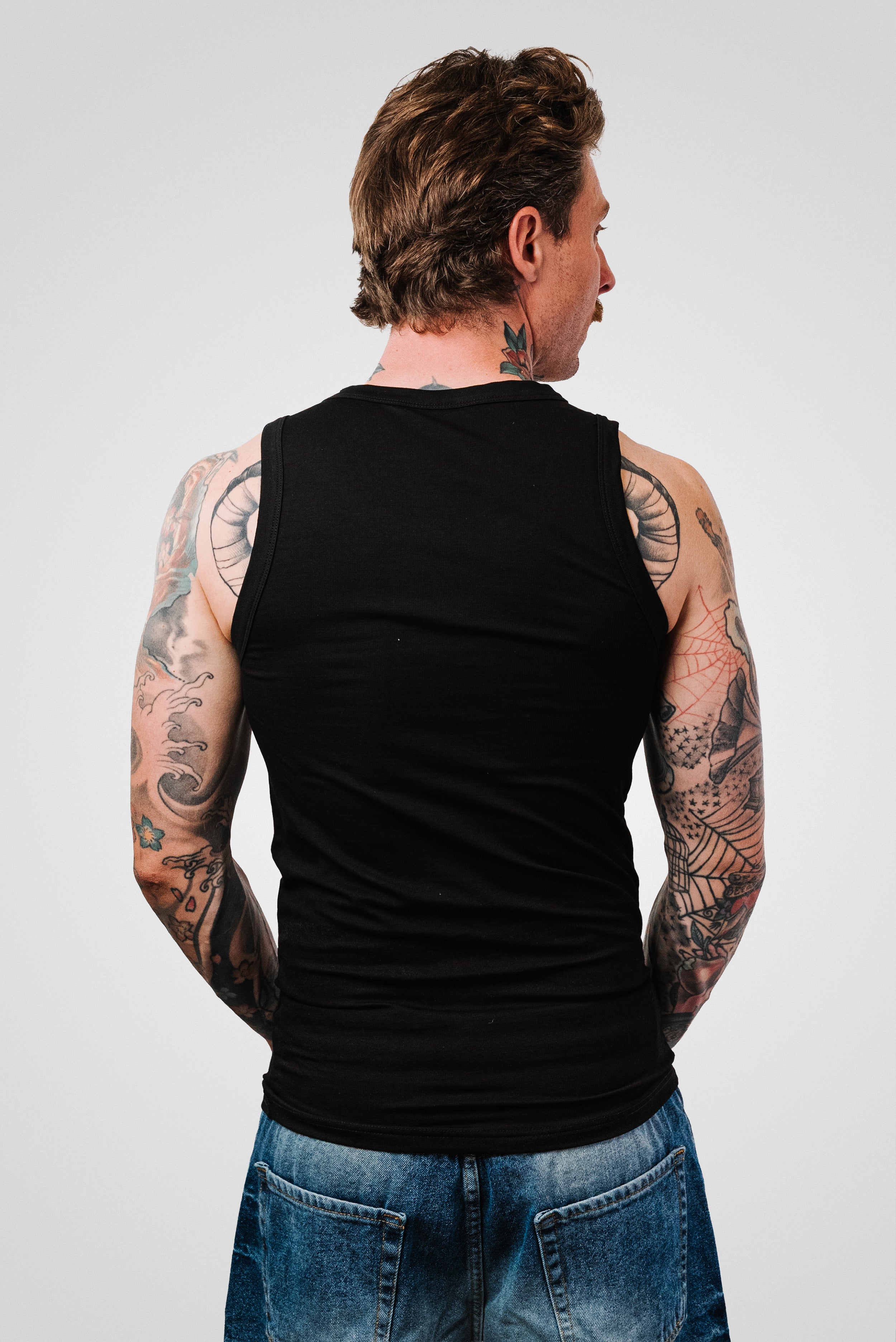 TANK TOP BLACK LOGO SHIRT - PXP Brand