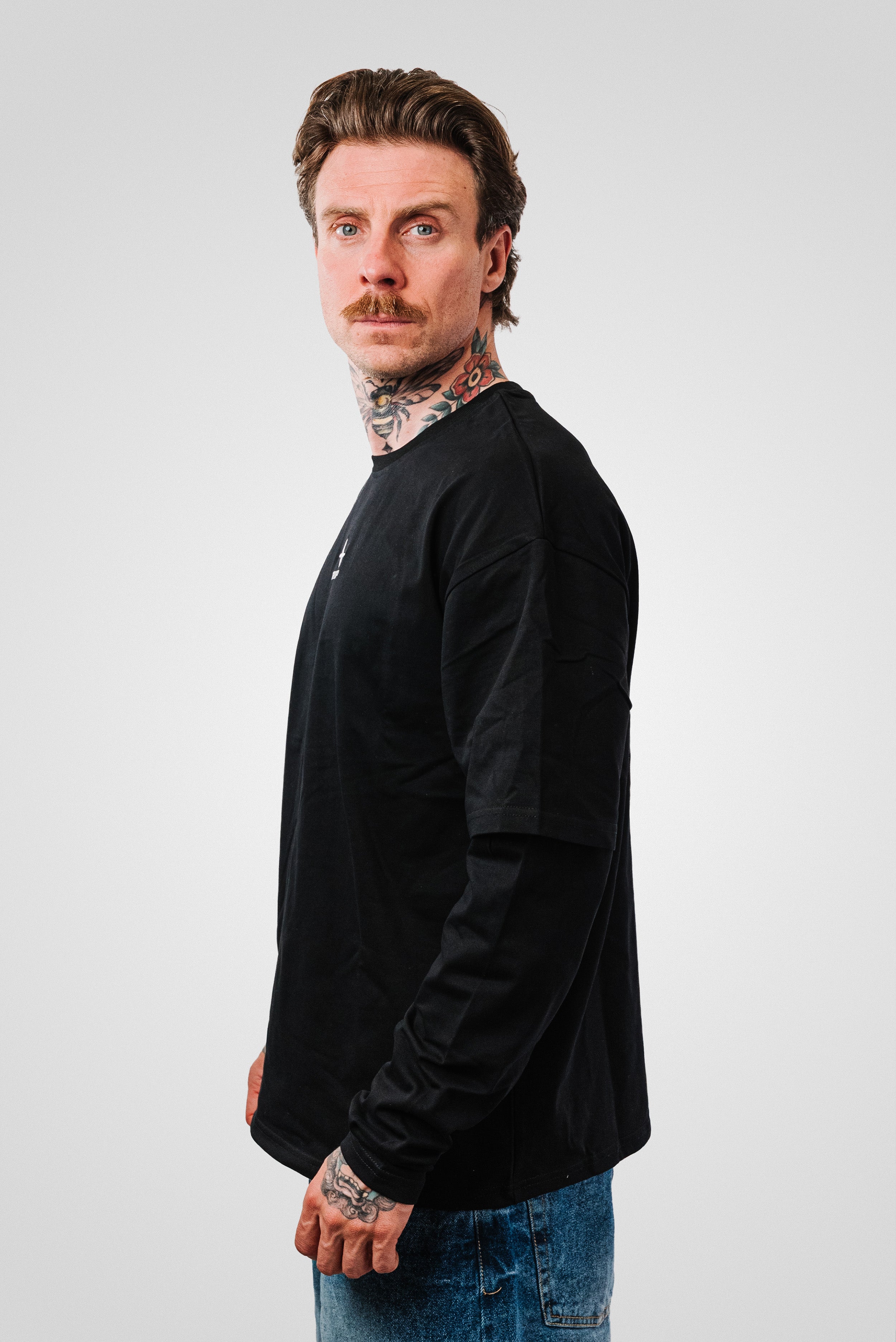 LOGO DOUBLE LONGSLEEVE BLACK - PXP Brand