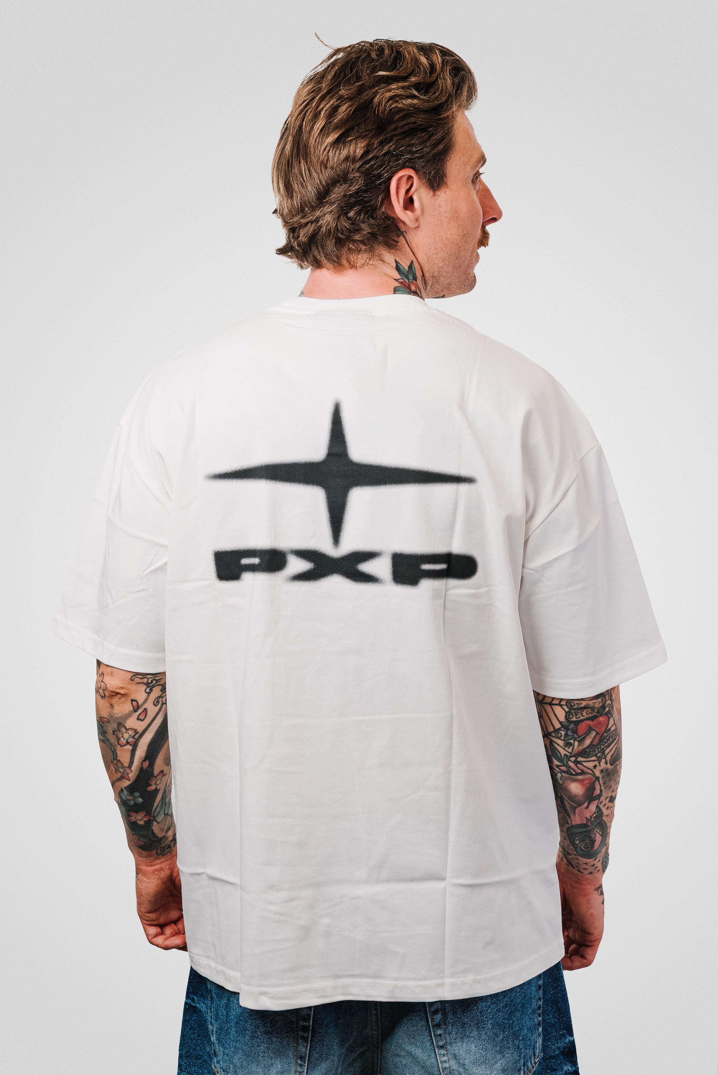 SPRAY BACK LOGO TEE WHITE- PXP Brand