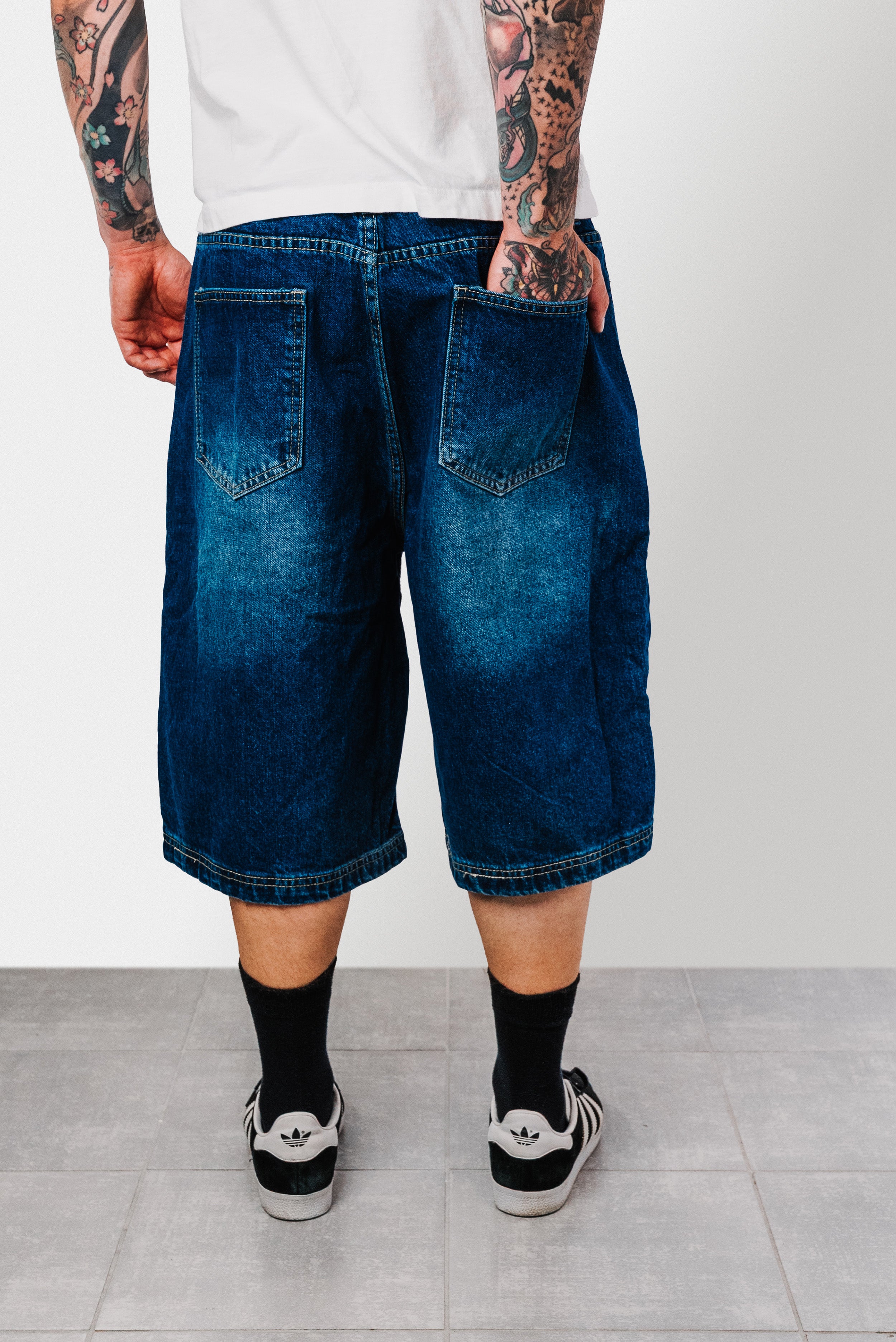 STAR BLUE DENIM SHORTS - Shoebuya Design