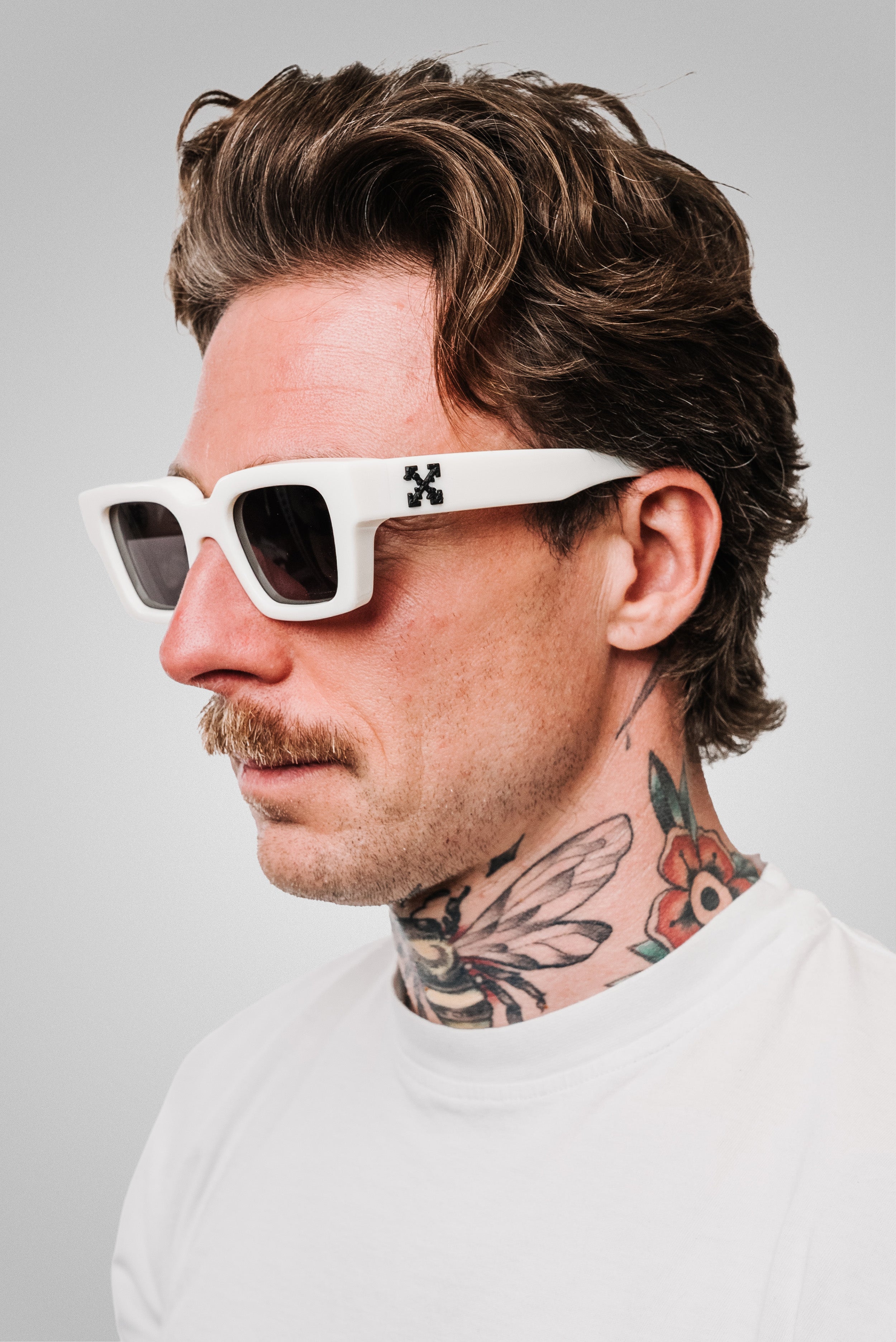 OFF WHITE SUNGLASSES STYLE 21 FULL WHITE