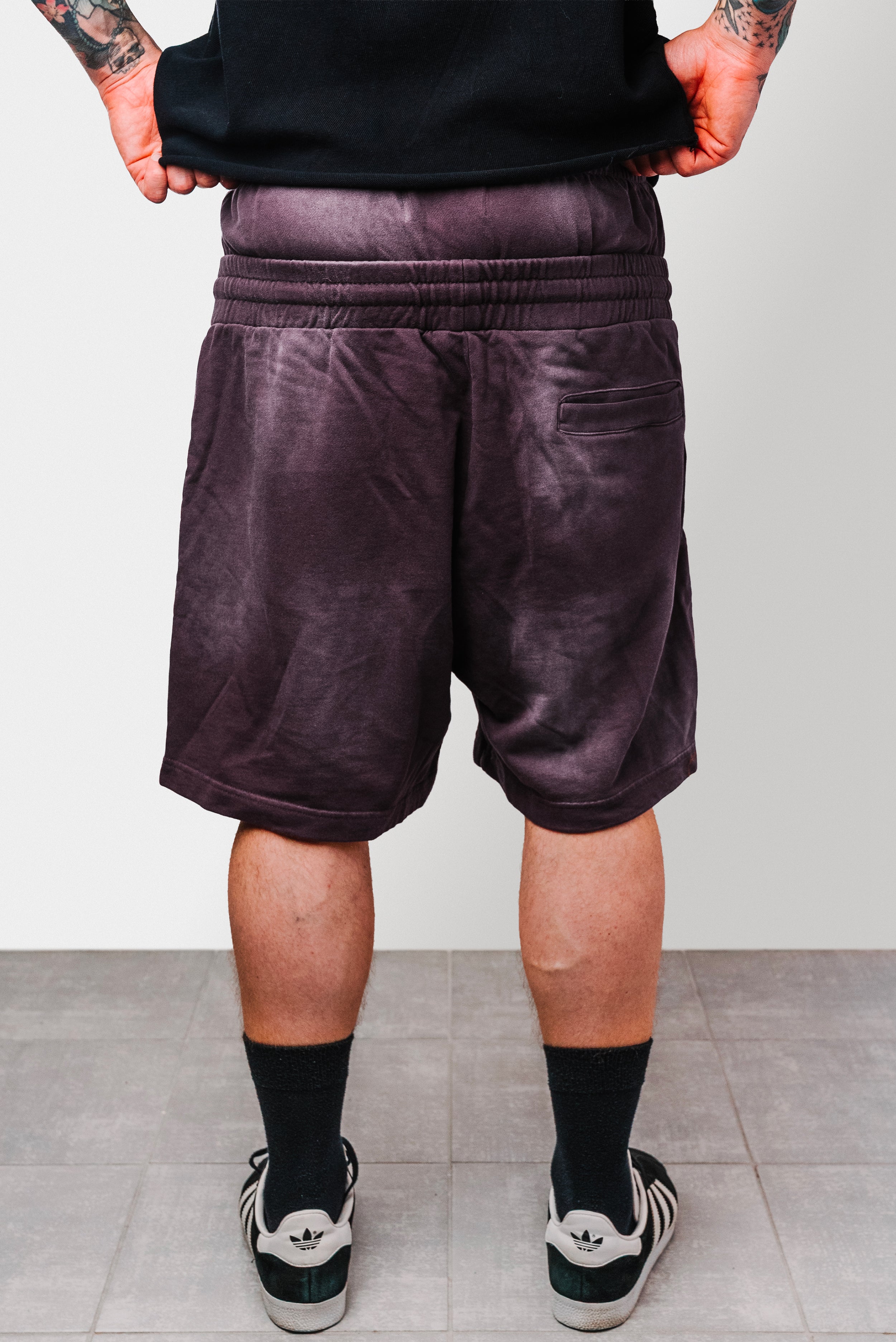 DOUBLE PURPLE WASHED SHORTS - Shoebuya Design