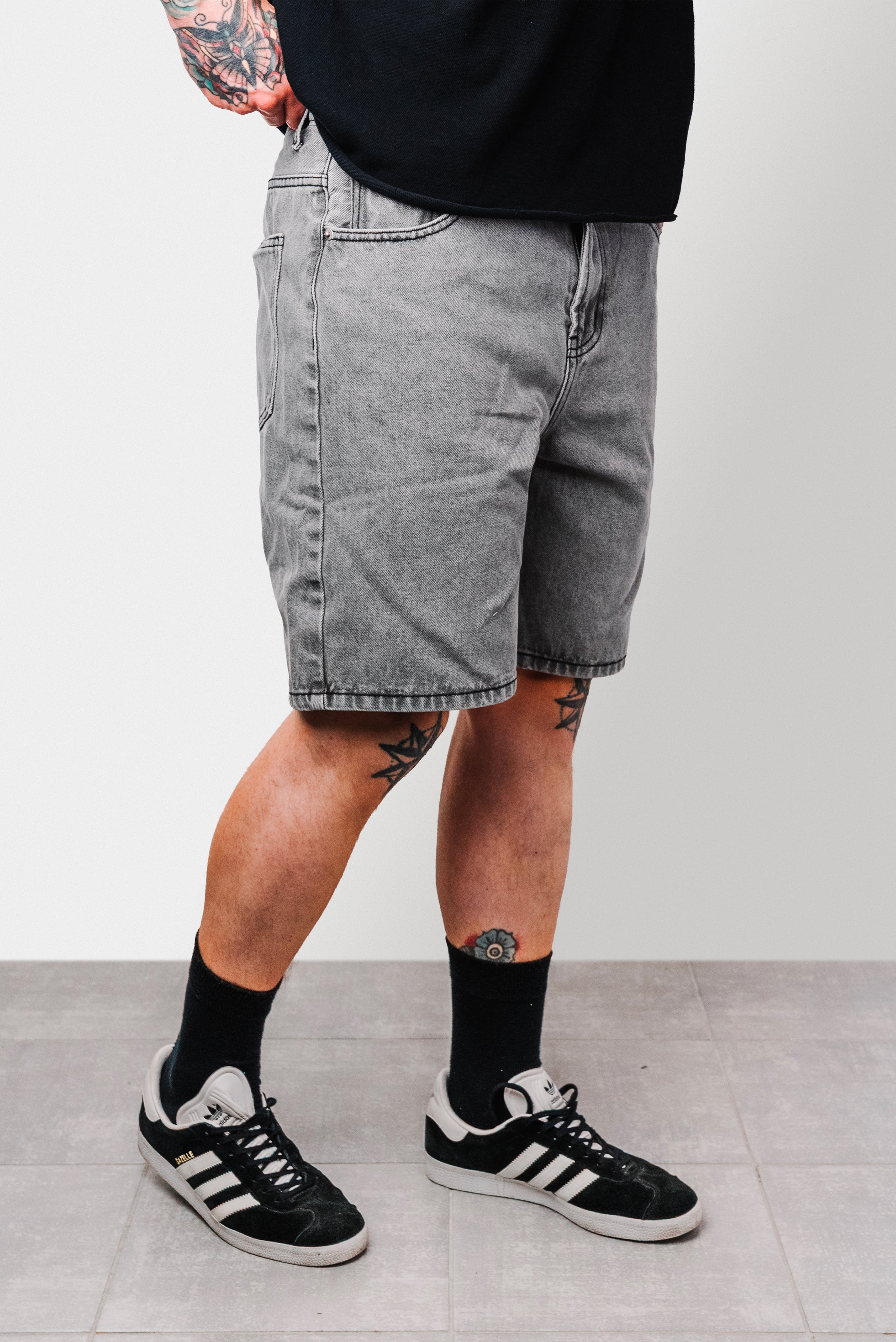 BASIC DENIM SHORTS GREY - Replacement Brand