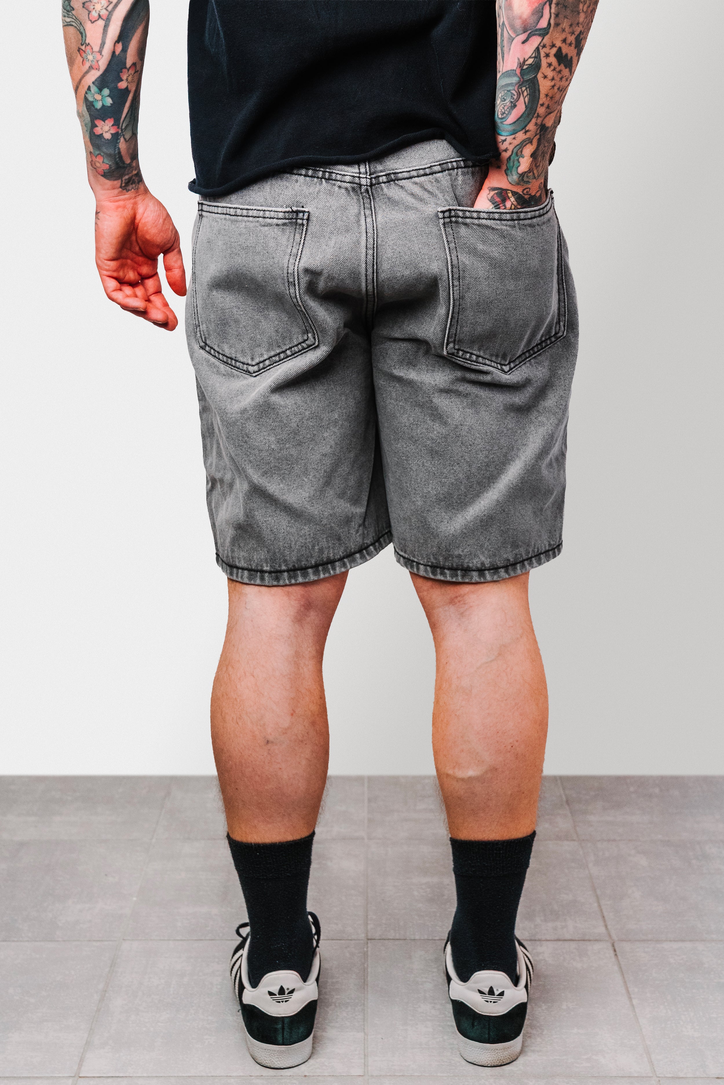 BASIC DENIM SHORTS GREY - Replacement Brand