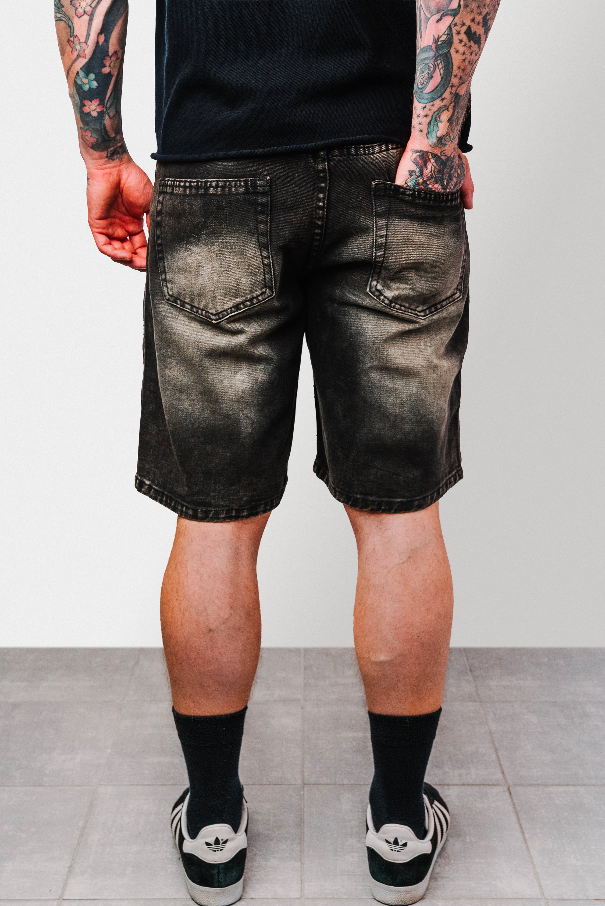 DEEP BROWN DENIM JORTS - Replacement Brand