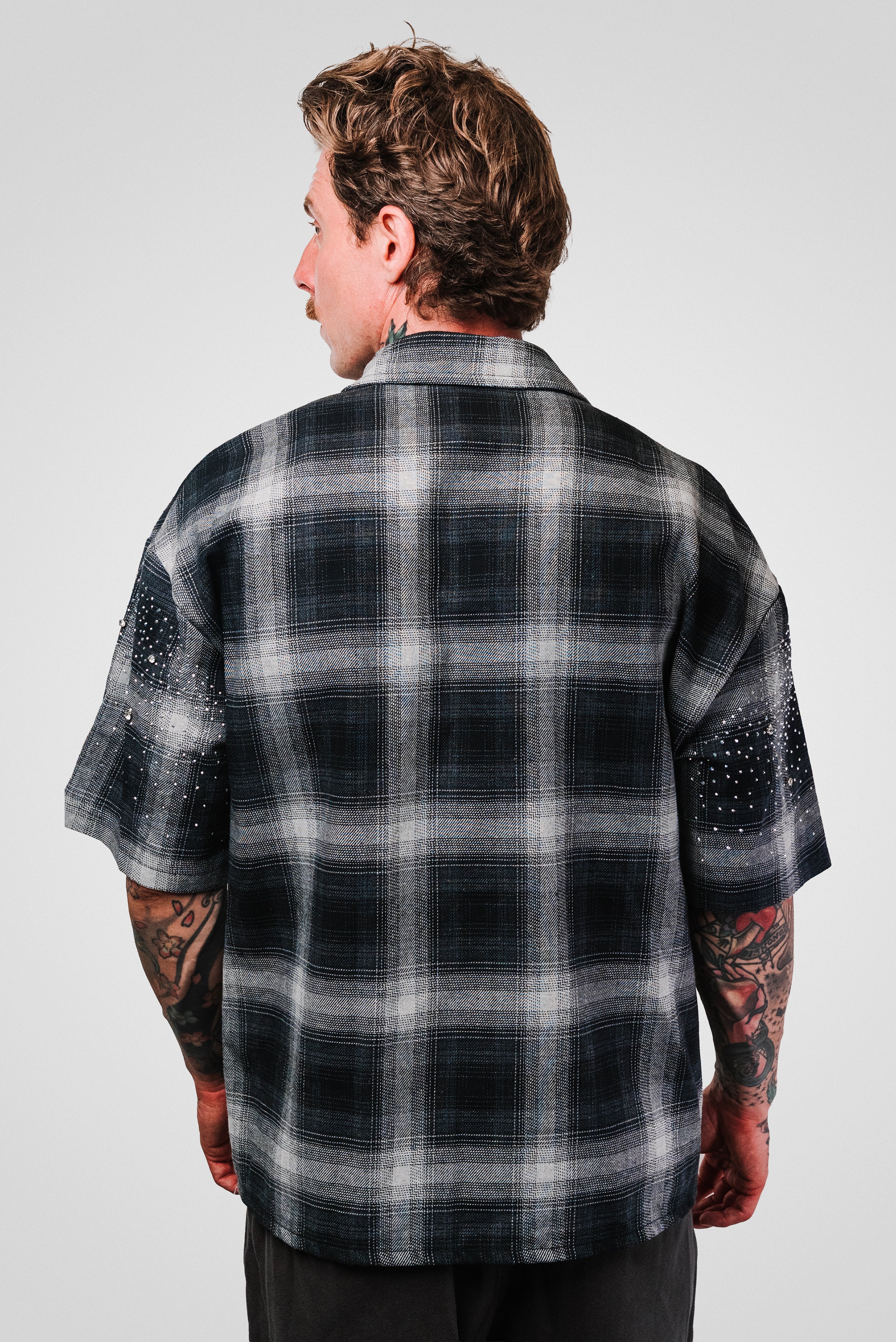 SPARCKLY STRIPED SHORT BLACK SHIRT - Replacement Brand
