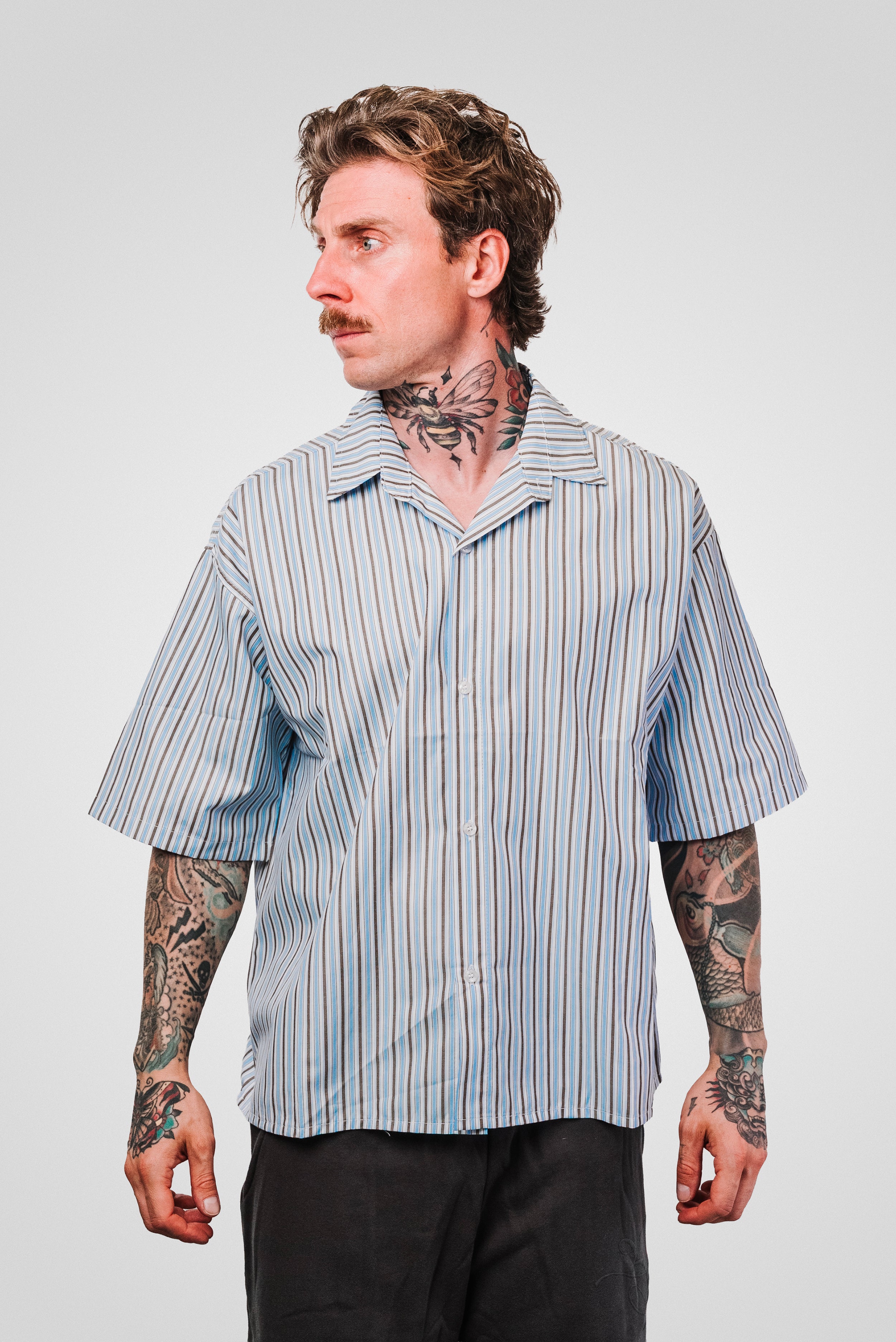 BASIC LINE BLUE & LIGHT BROWN SHIRT - Replacement Brand