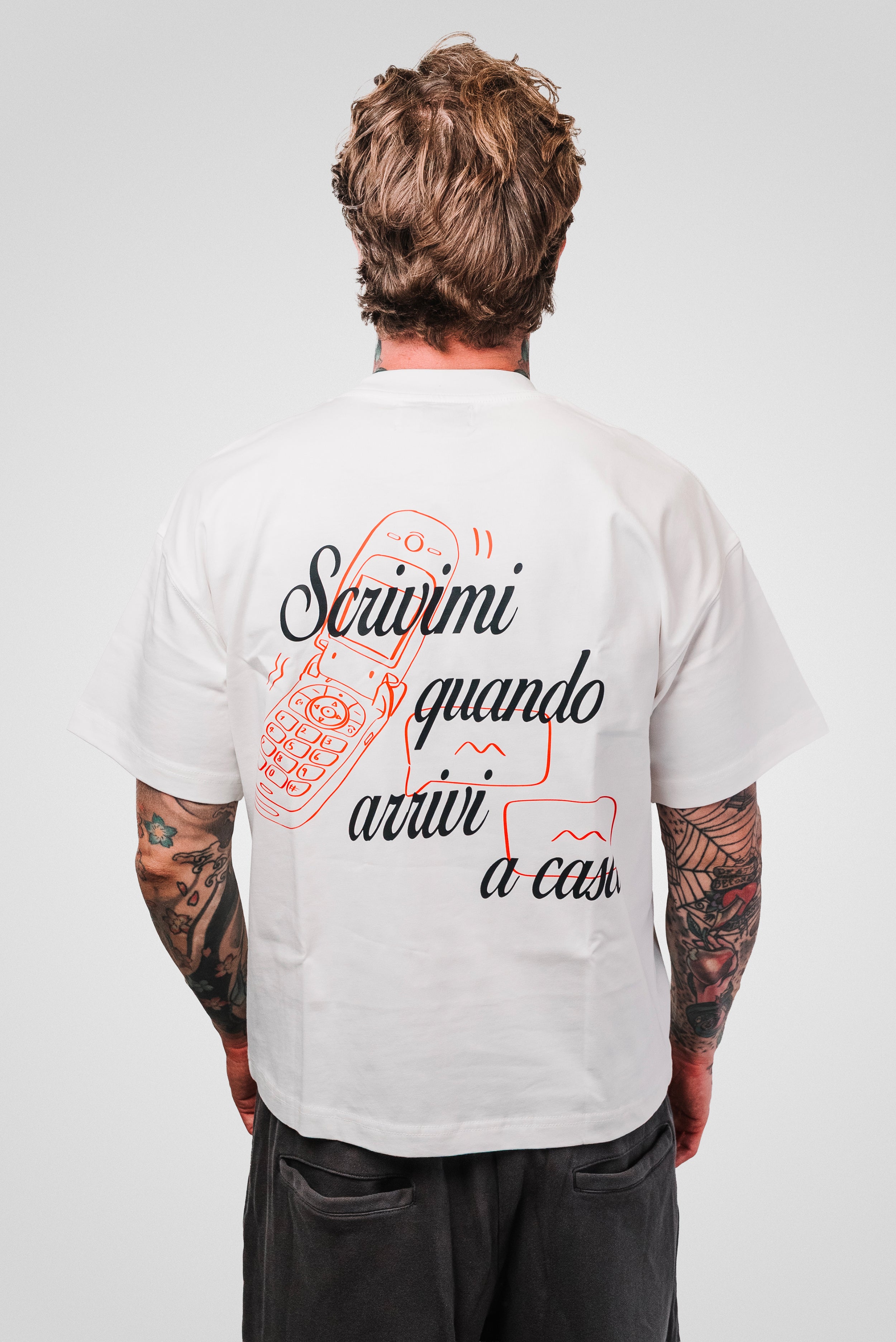 SCRIVIMI WHITE BOXY TEE- TheDoubleE