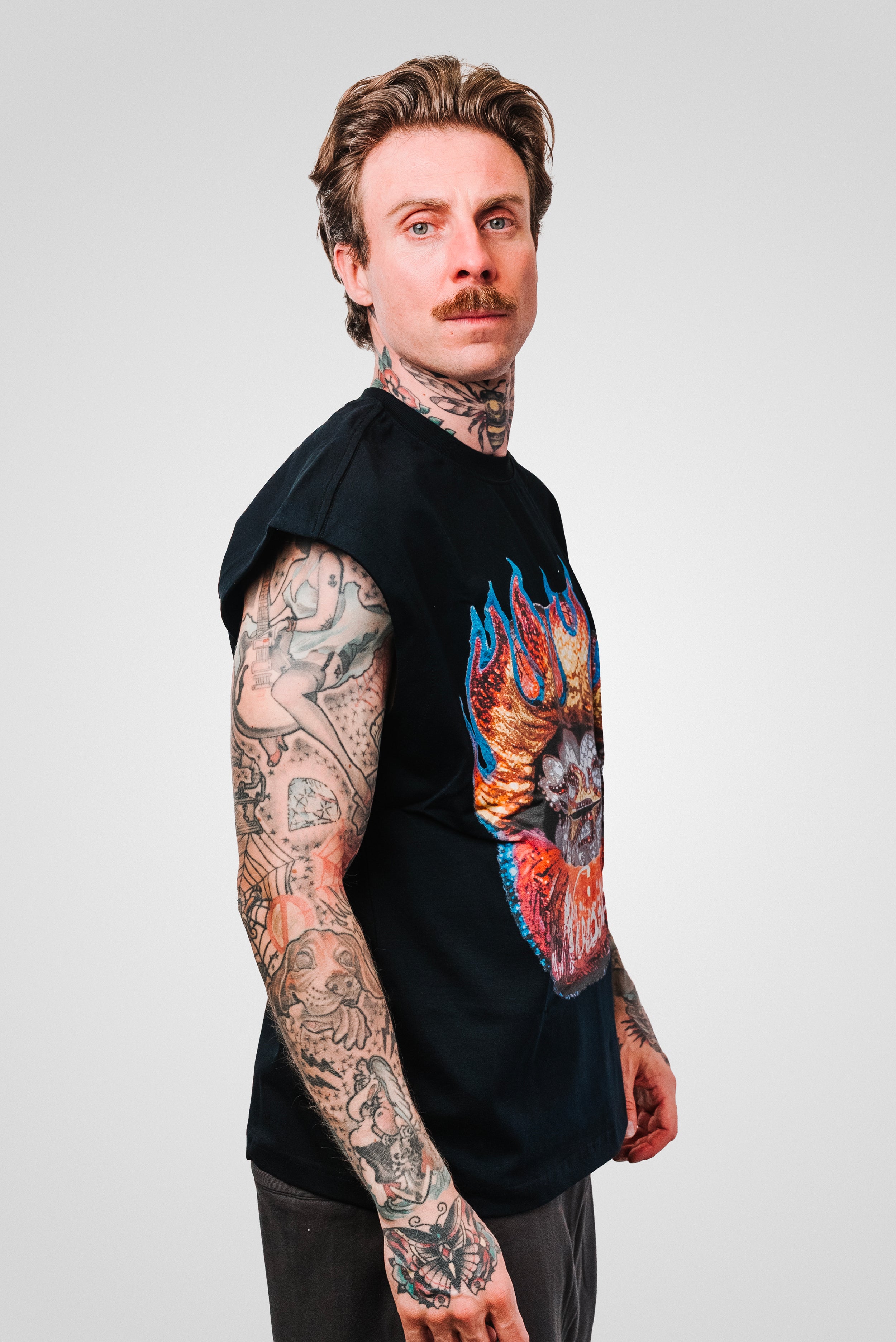 FIRE MOUTH BLACK TANK TOP - Noissey Brand