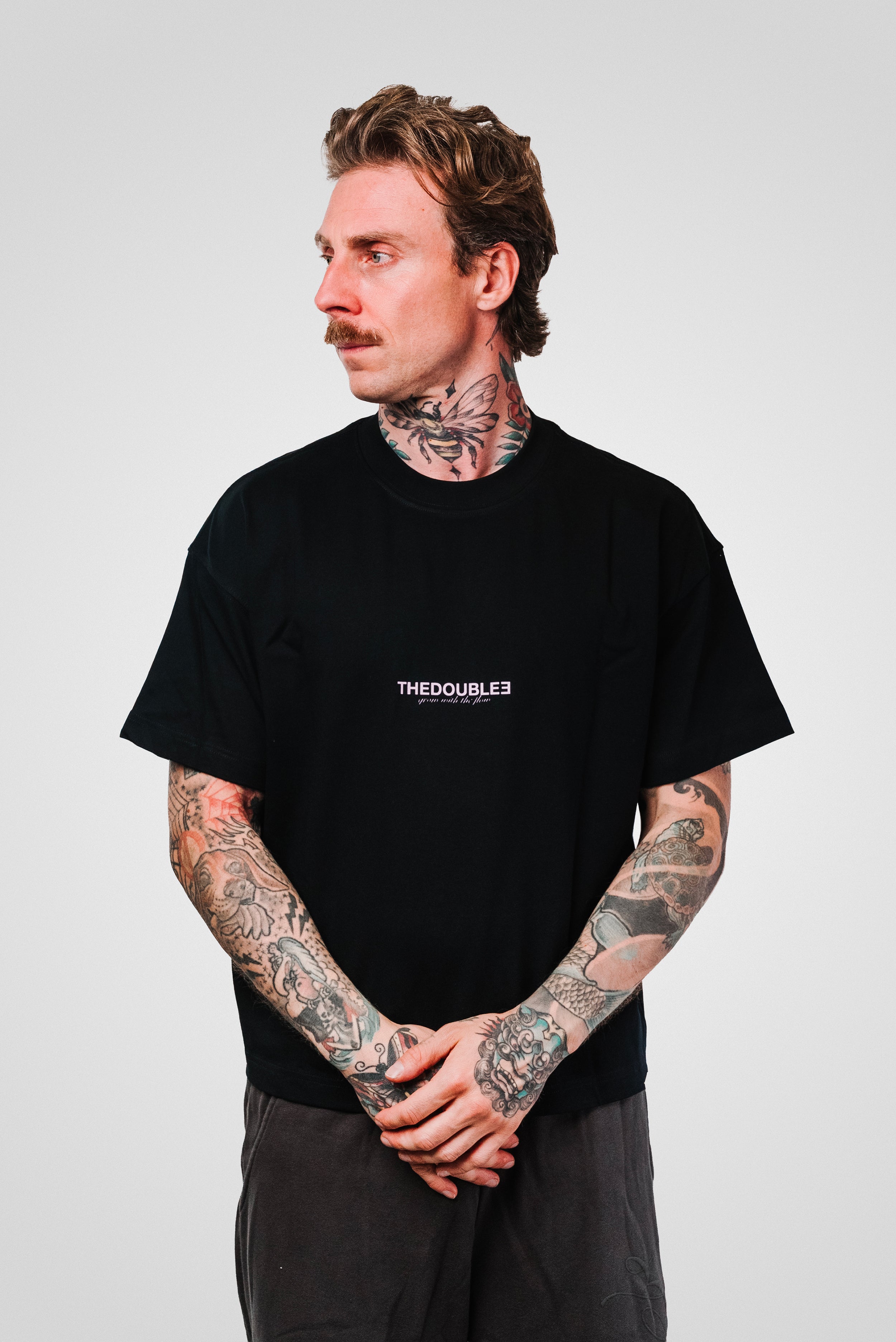 LUCKY STAR BLACK BOXY TEE- TheDoubleE