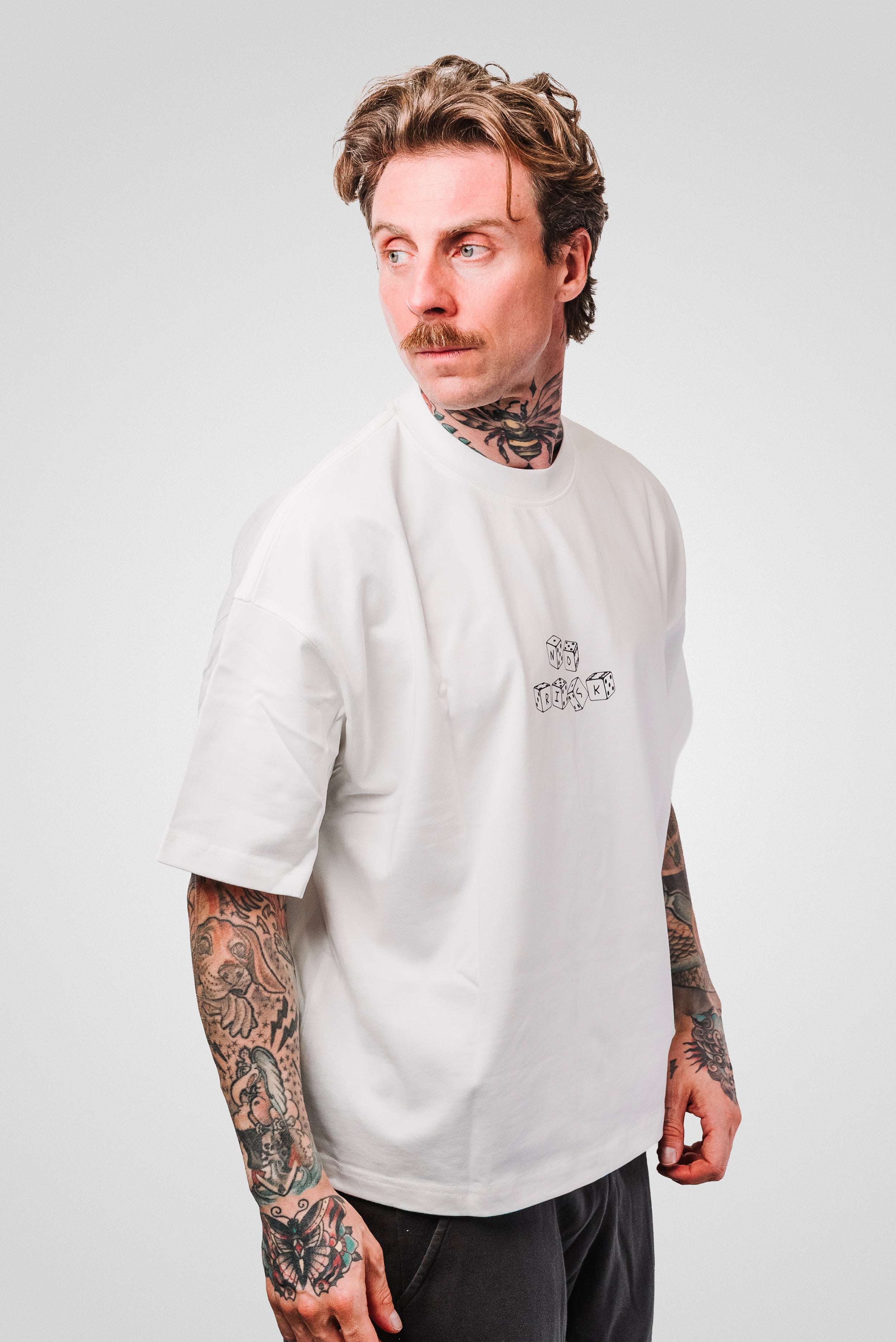 NO RISK NO STORY BOXY TEE WHITE - Shoebuya Design