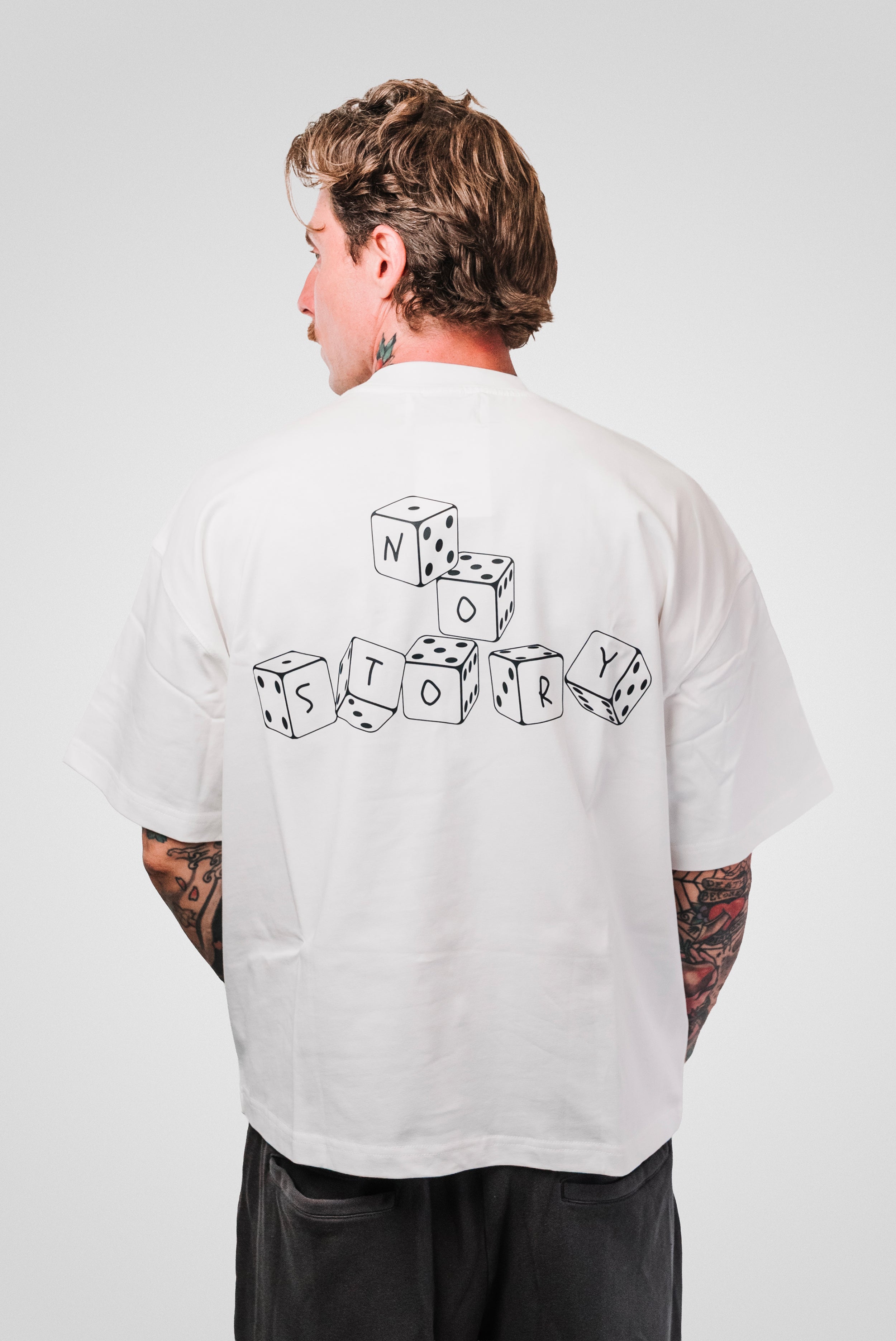 NO RISK NO STORY BOXY TEE WHITE - Shoebuya Design