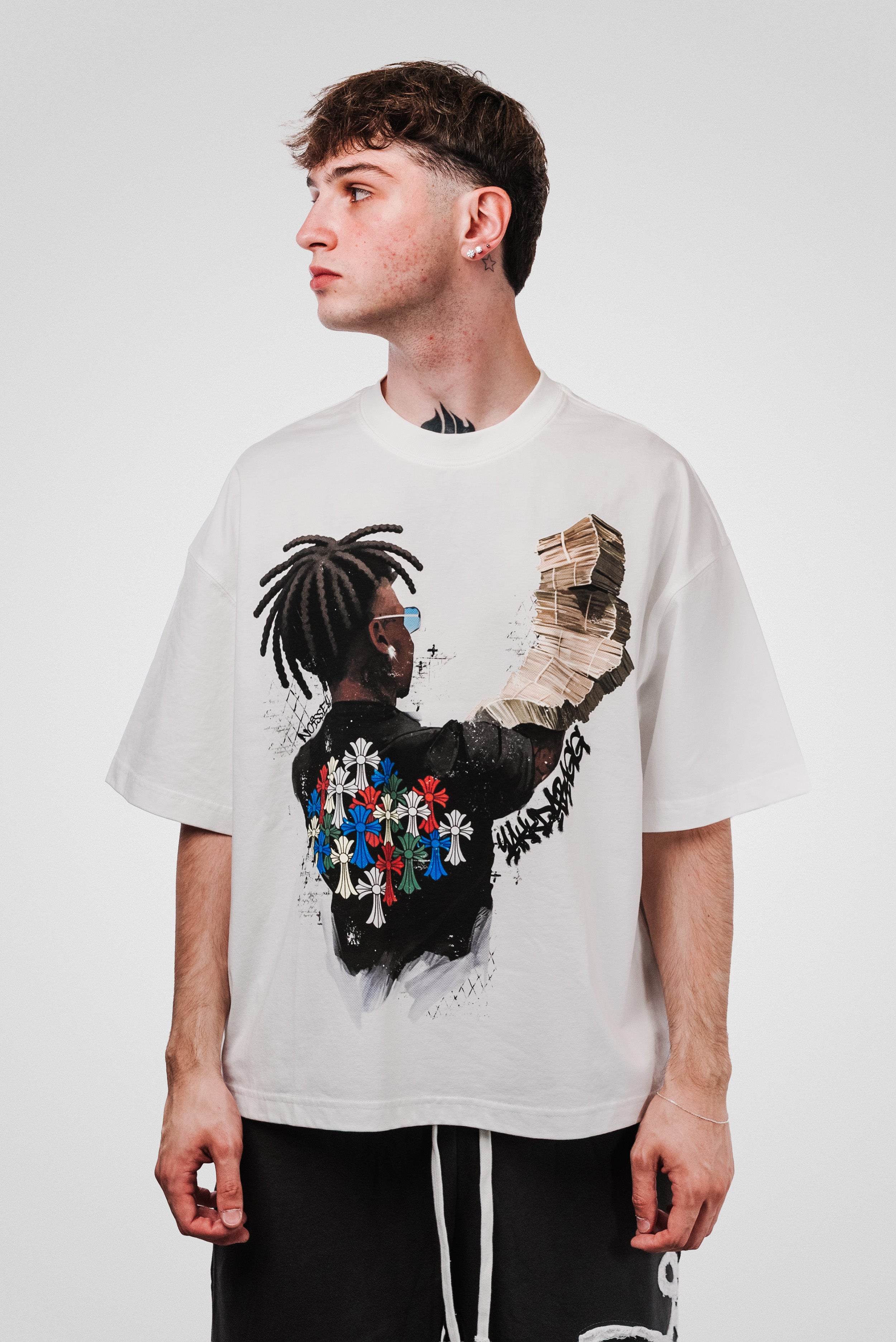 DREAMING MONEY WHITE BOXY TEE - Noissey Brand
