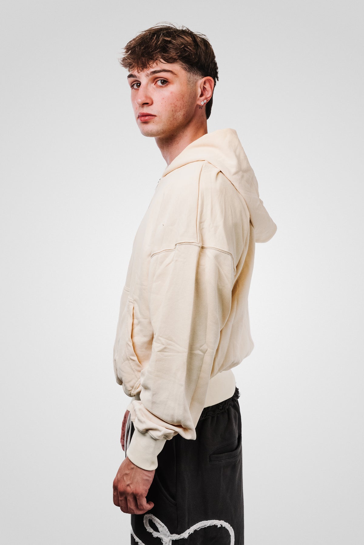 WASHED YELLOW BASIC ZIP HOODIE - ALESSIO GIFFI