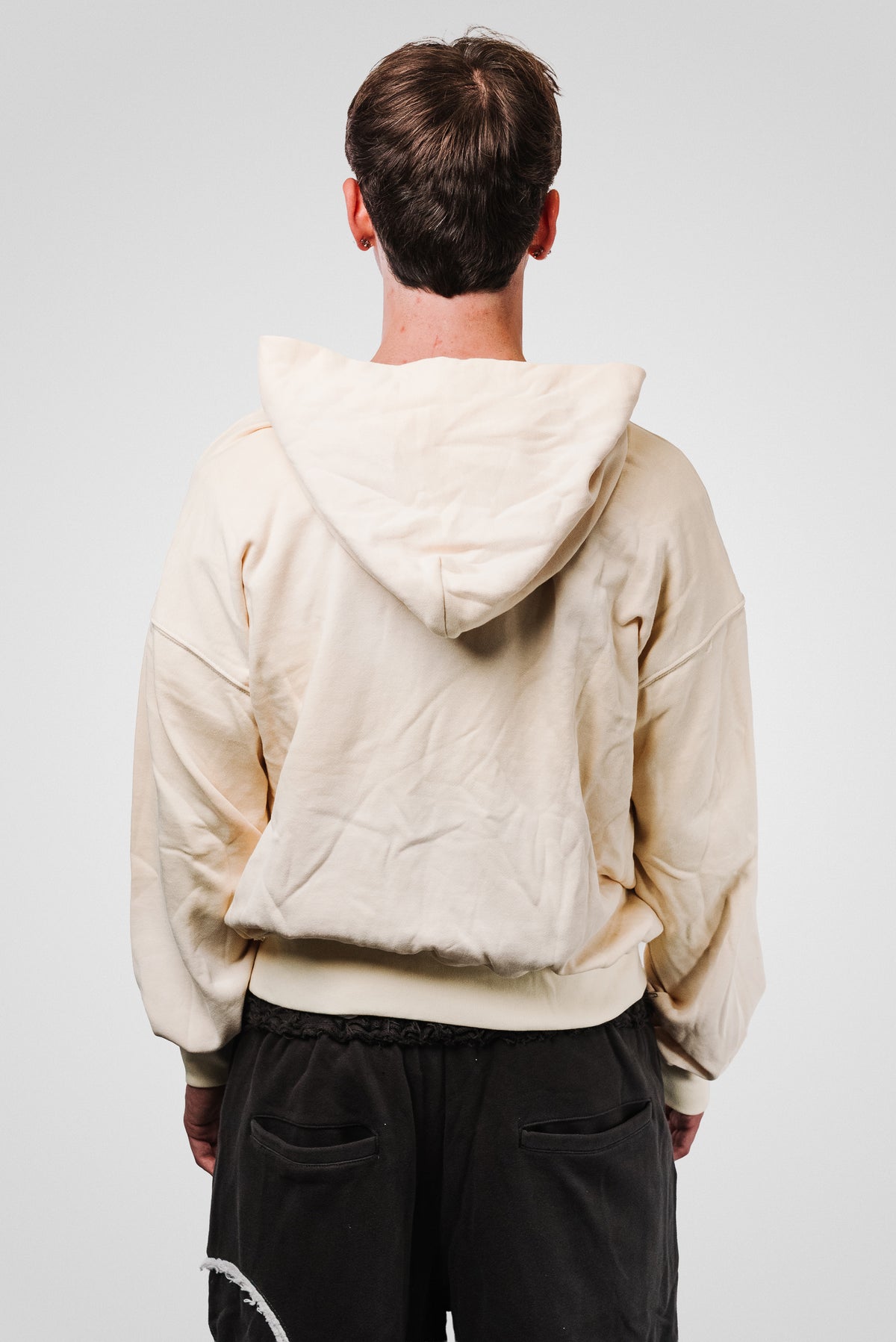 WASHED YELLOW BASIC ZIP HOODIE - ALESSIO GIFFI