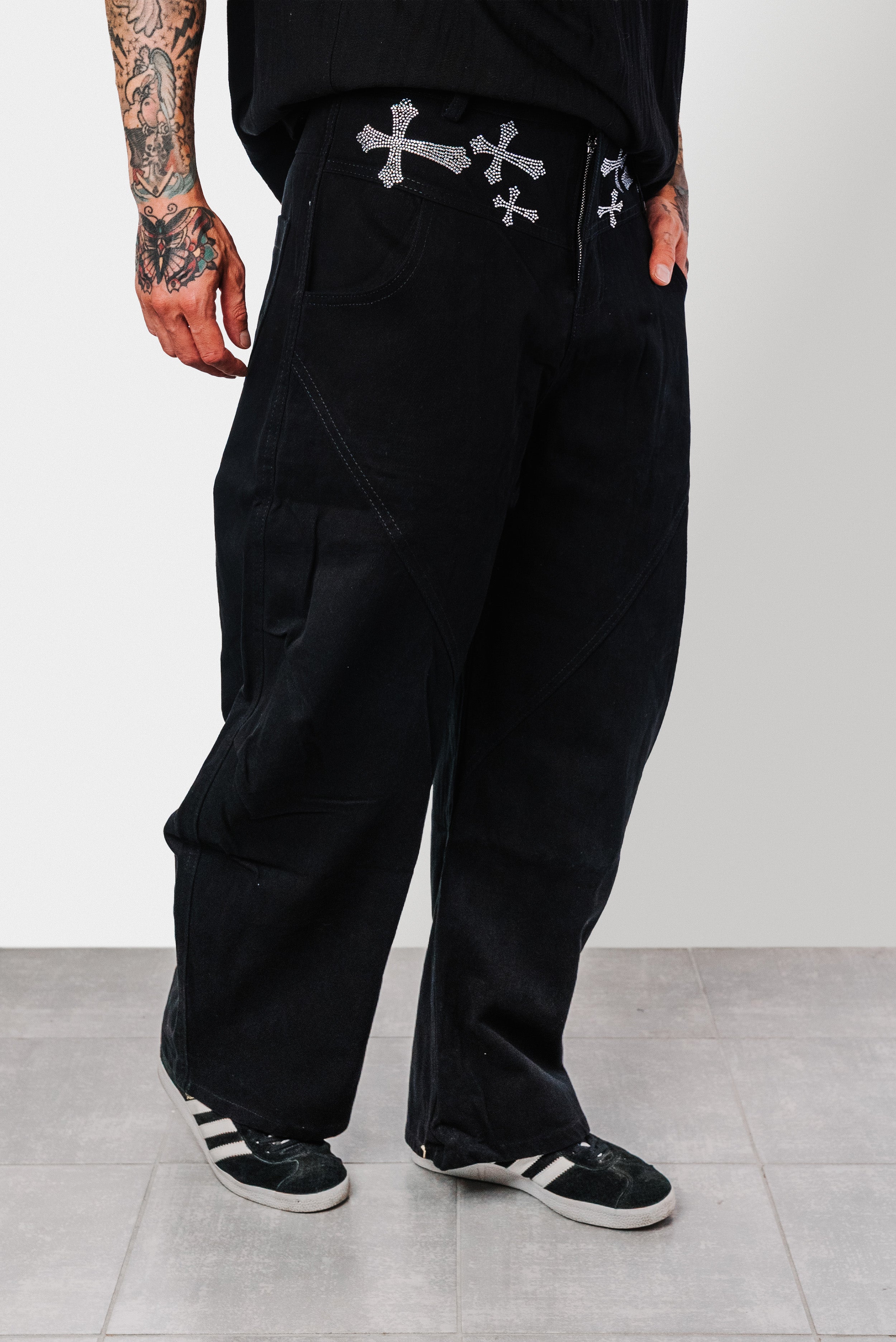 CROSS GLITTER BALLOON PANTS - Shoebuya Design