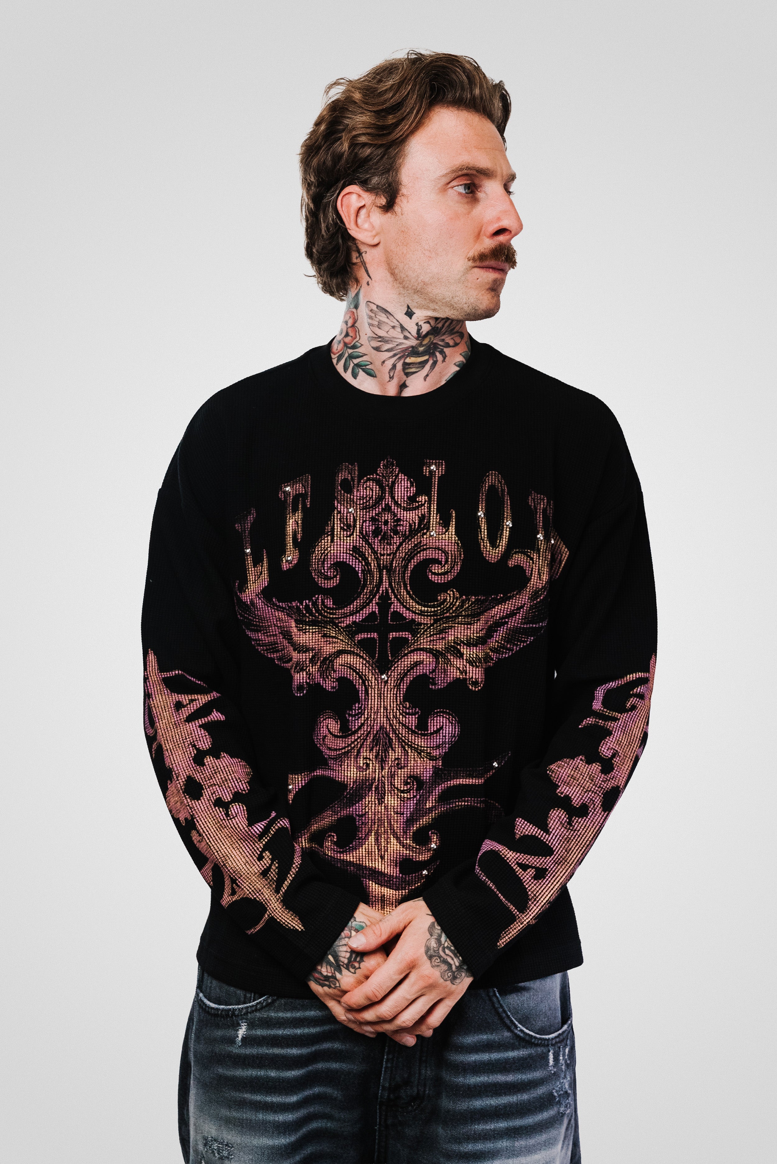 ANT WAFFLE LONGSLEEVE BLACK - Shoebuya Design