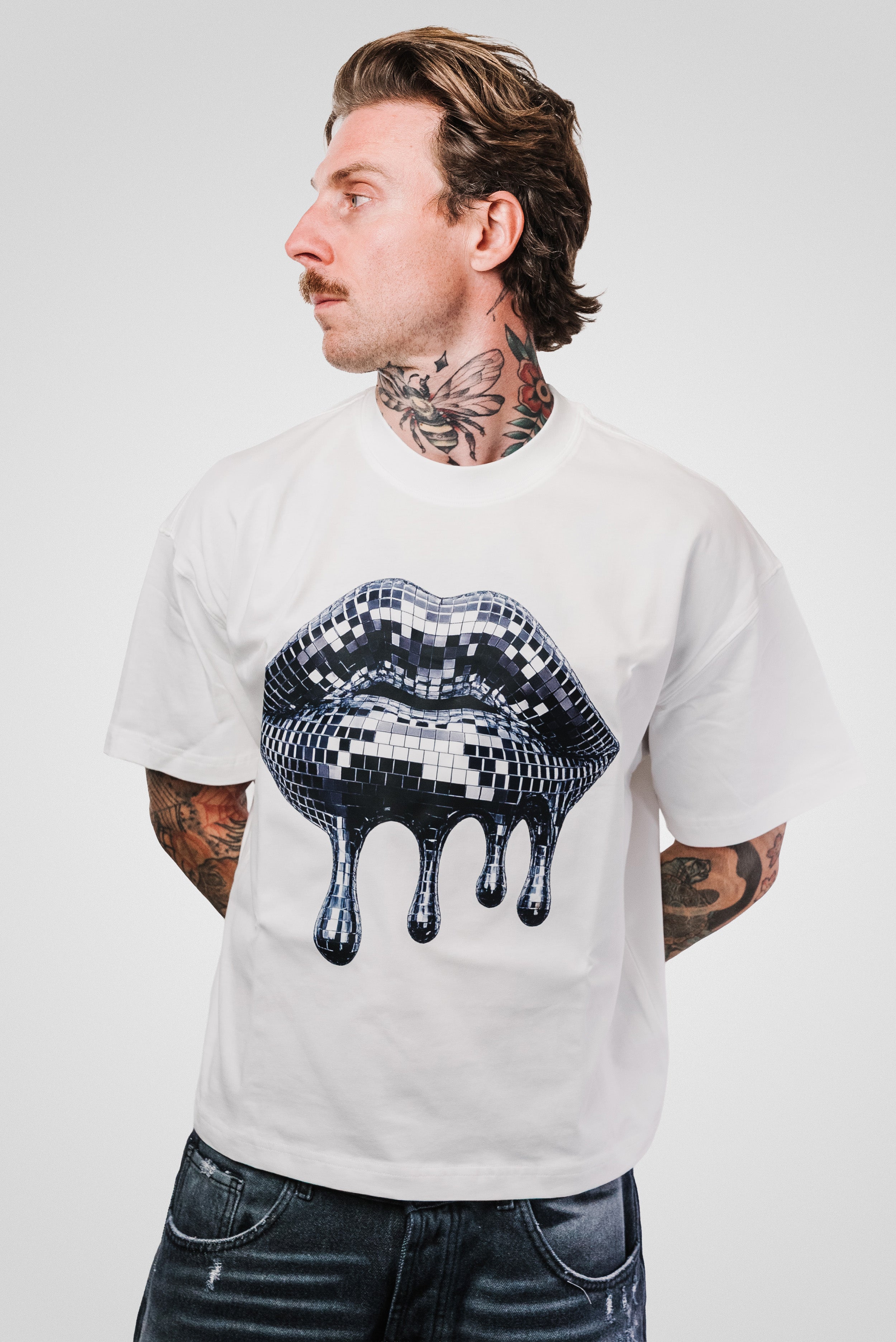 DISCO MOUTH WHITE TEE - Shoebuya Design