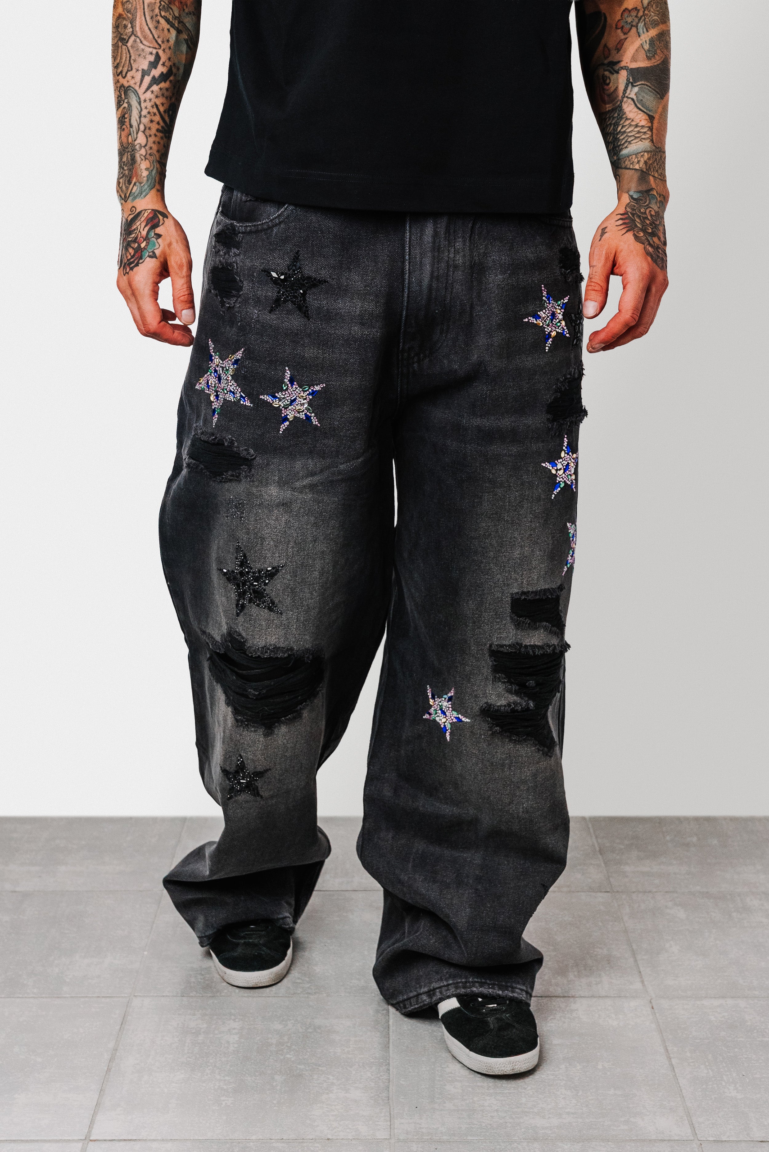 SUPERNOVA BLACK DENIM JEANS - Shoebuya Design