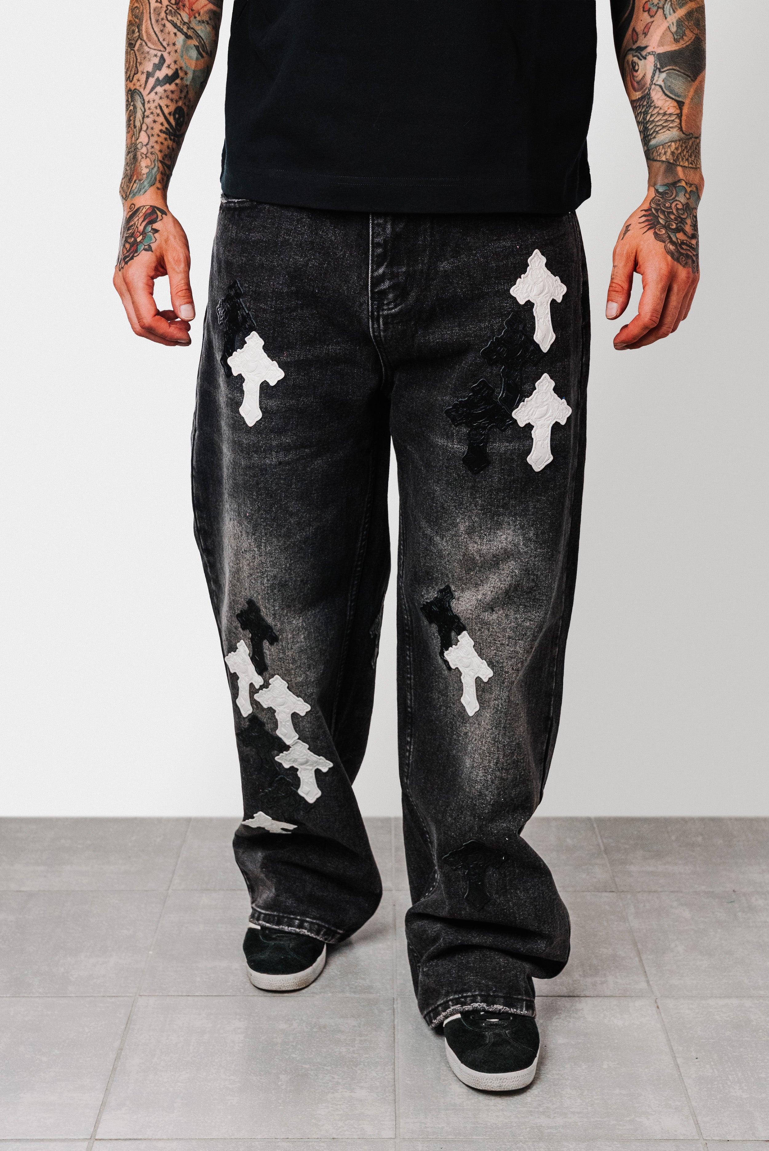 21 STAR BLACK DENIM JEANS - Shoebuya Design