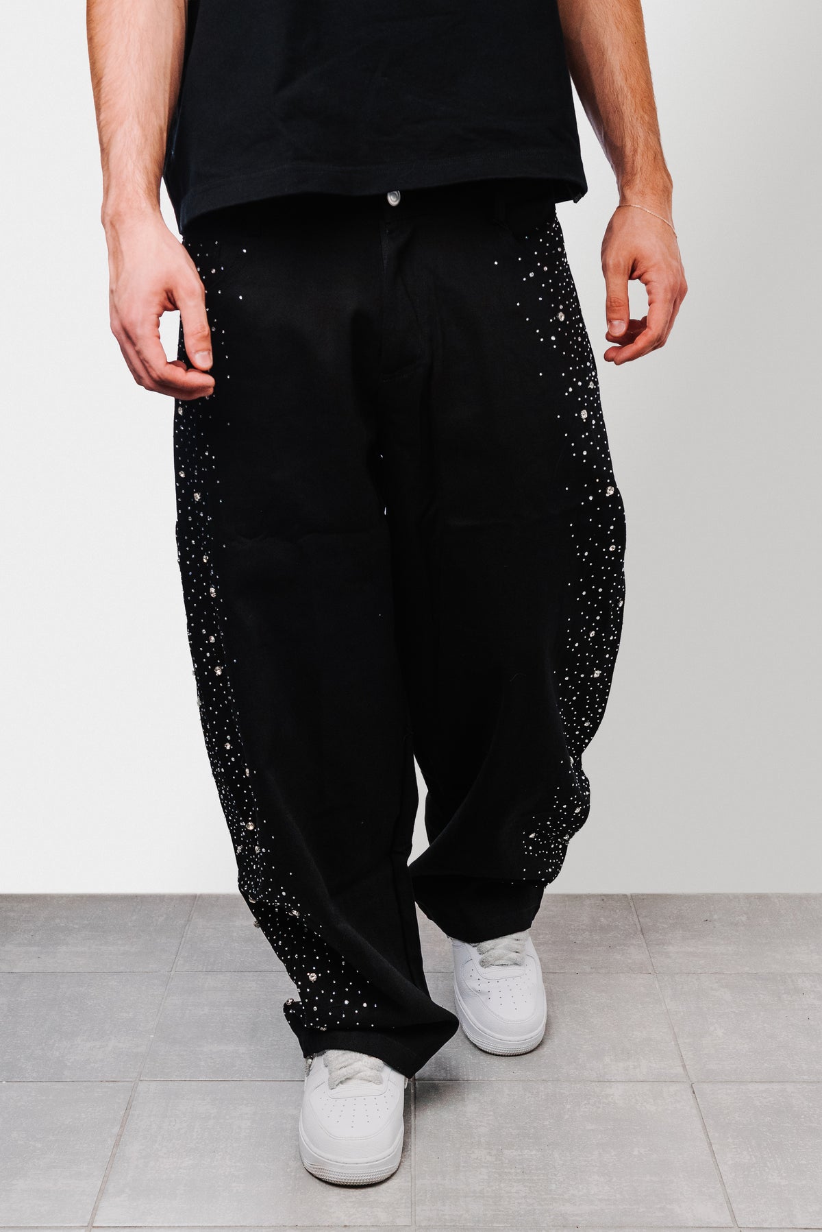 SUPER GLITTER BALLOON BLACK JEANS - Replacement Brand