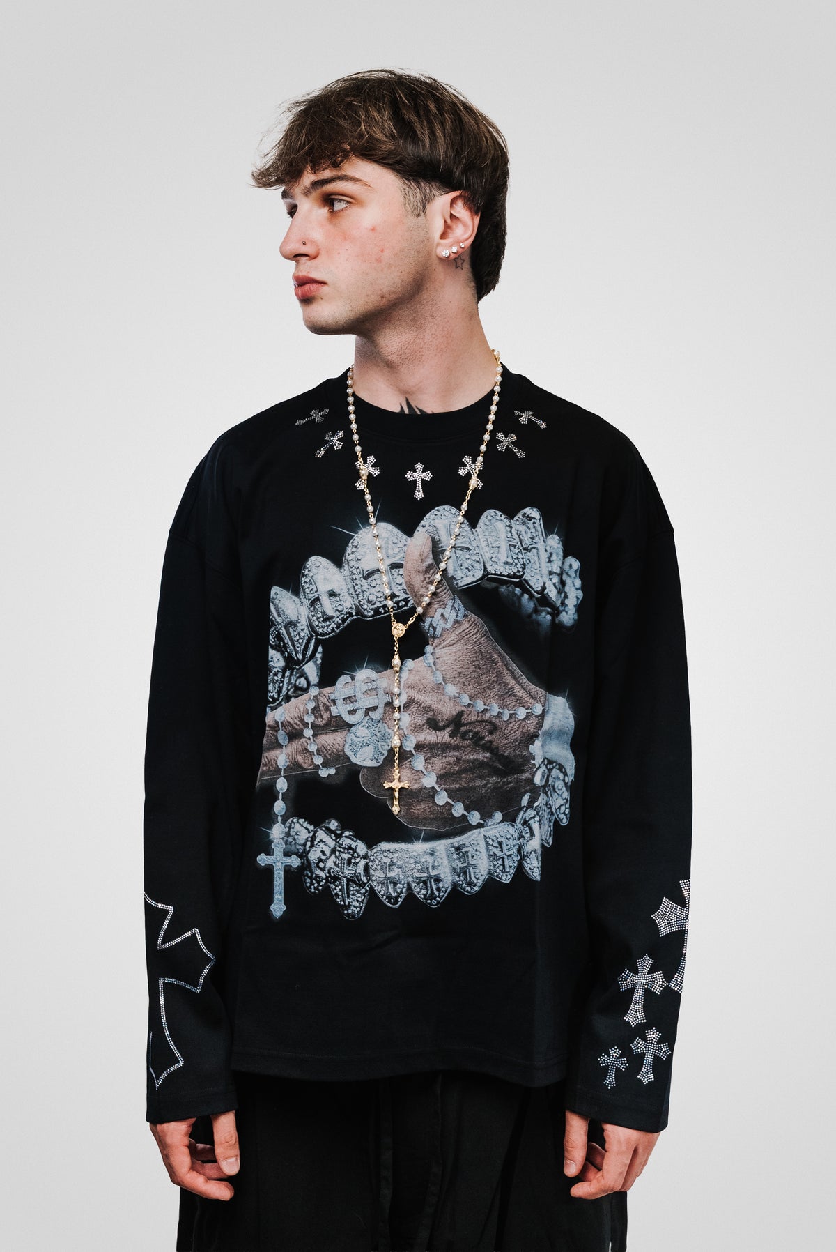 DOLLAR RING BLACK BOXY LONGSLEEVE - Noissey Brand